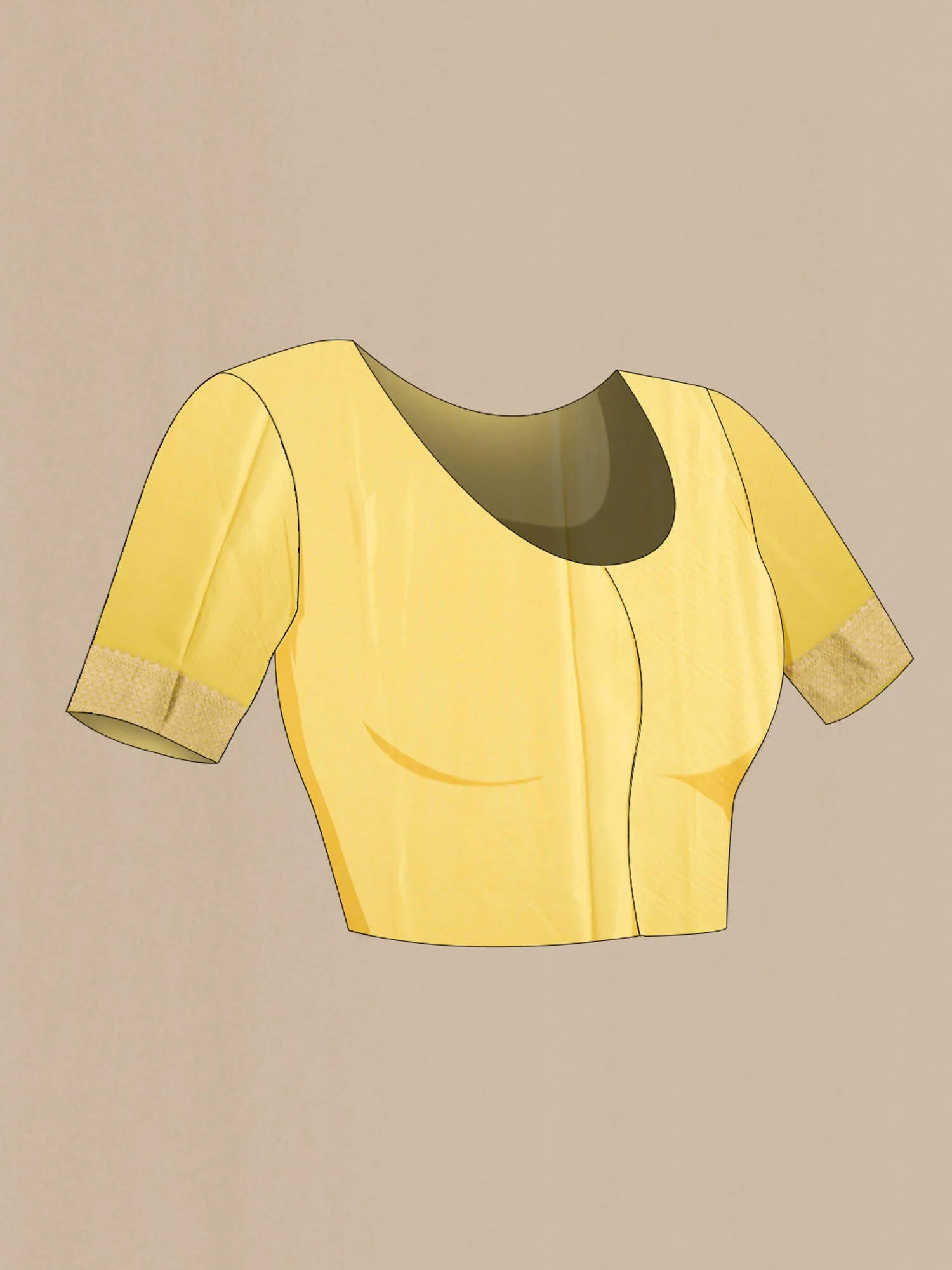 Yellow Mysore Crepe Saree - Image 5