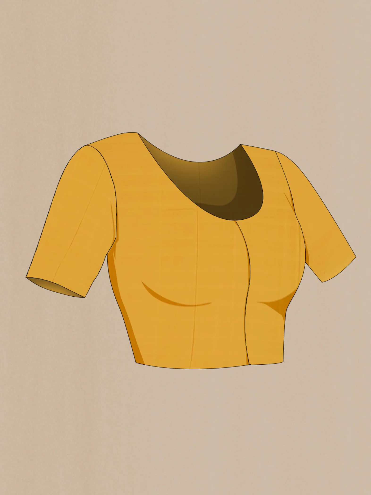 Yellow Mysore Crepe Saree - Image 4