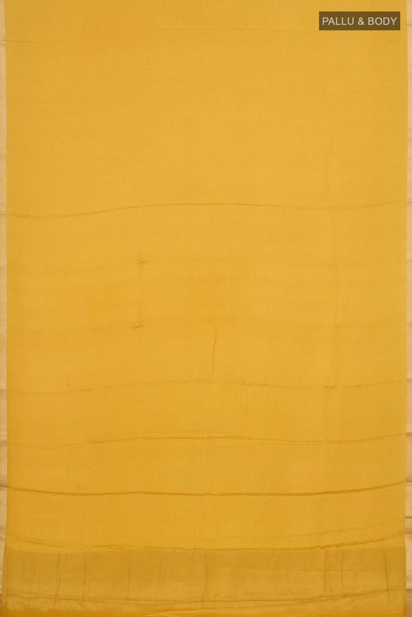 Yellow Mysore Crepe Saree - Image 5