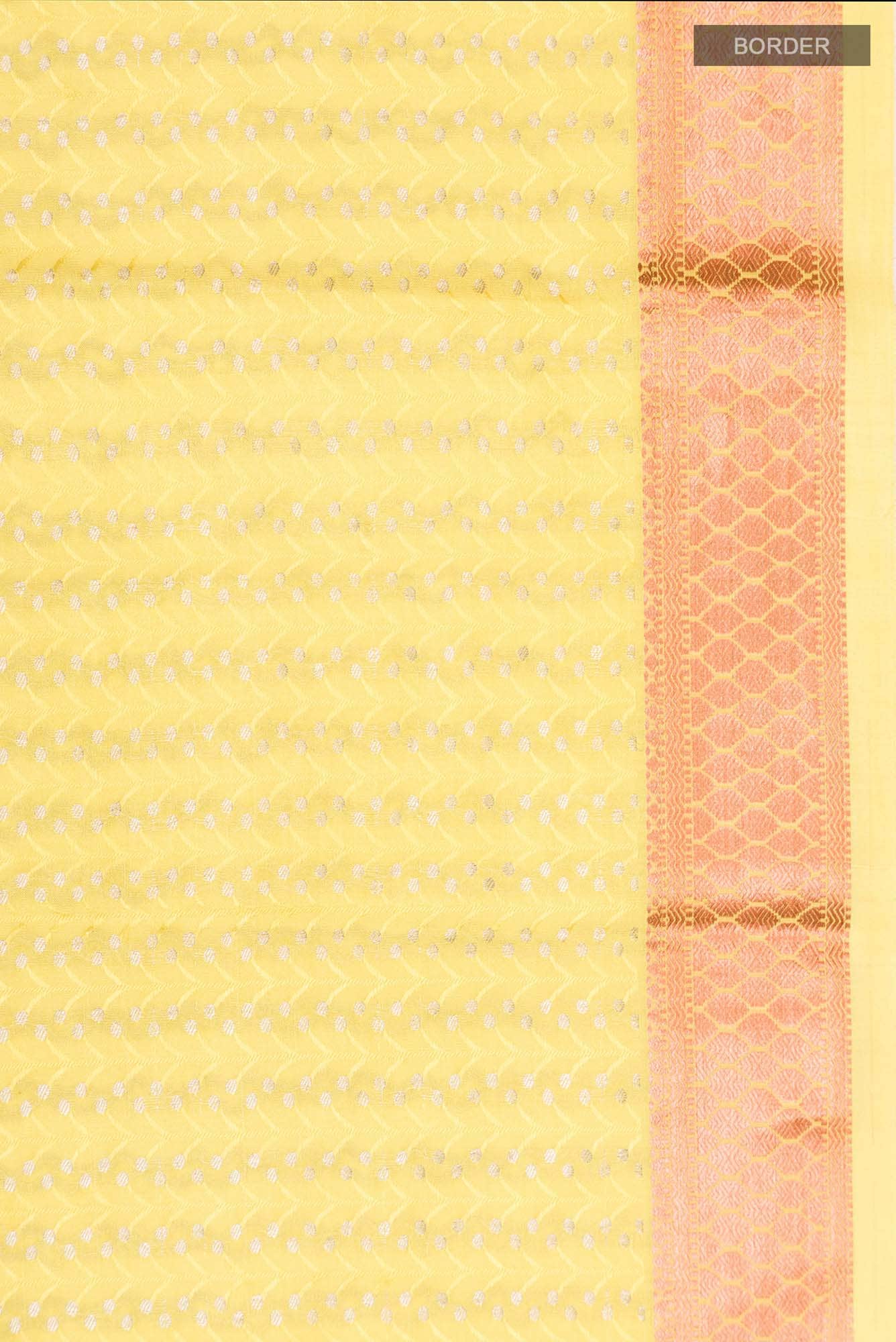 Yellow Mysore Crepe Saree - Image 4