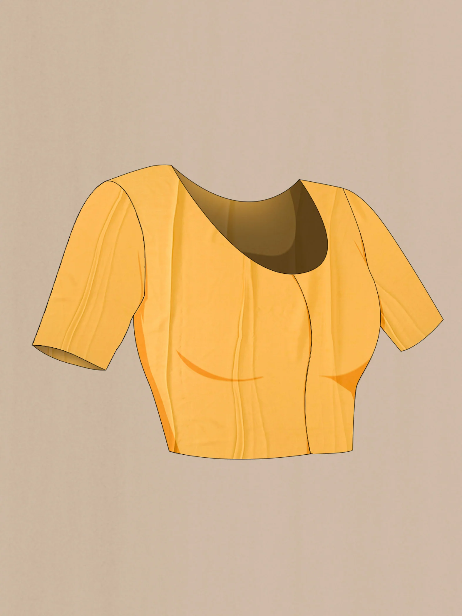 Yellow Mysore Georgette Saree - Image 4