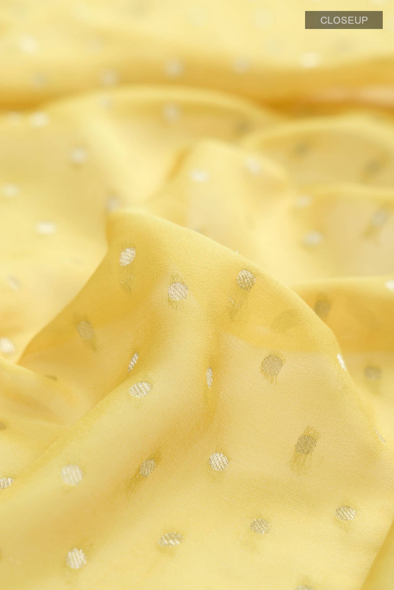 Yellow Mysore Georgette Saree - Image 2
