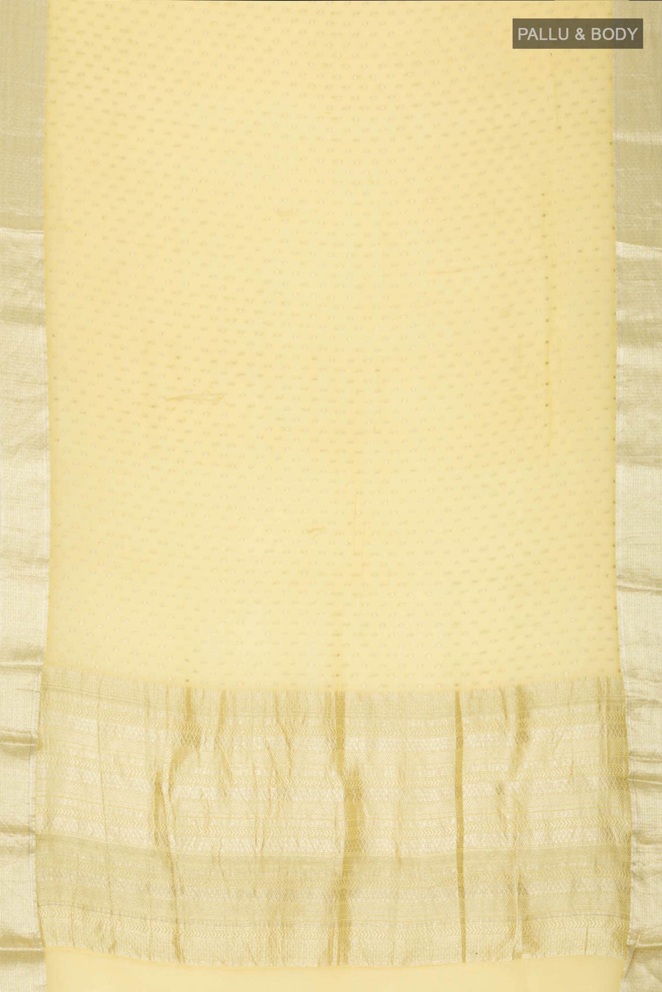 Yellow Mysore Georgette Saree - Image 3