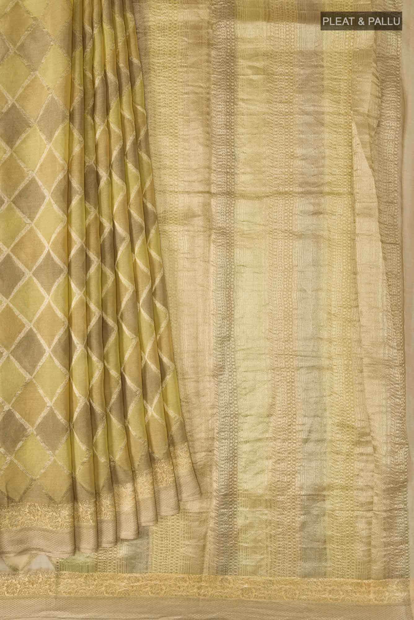 Yellow Mysore Georgette Saree - Image 2