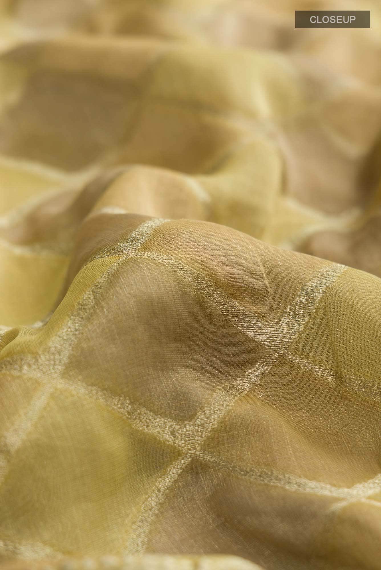 Yellow Mysore Georgette Saree - Image 3