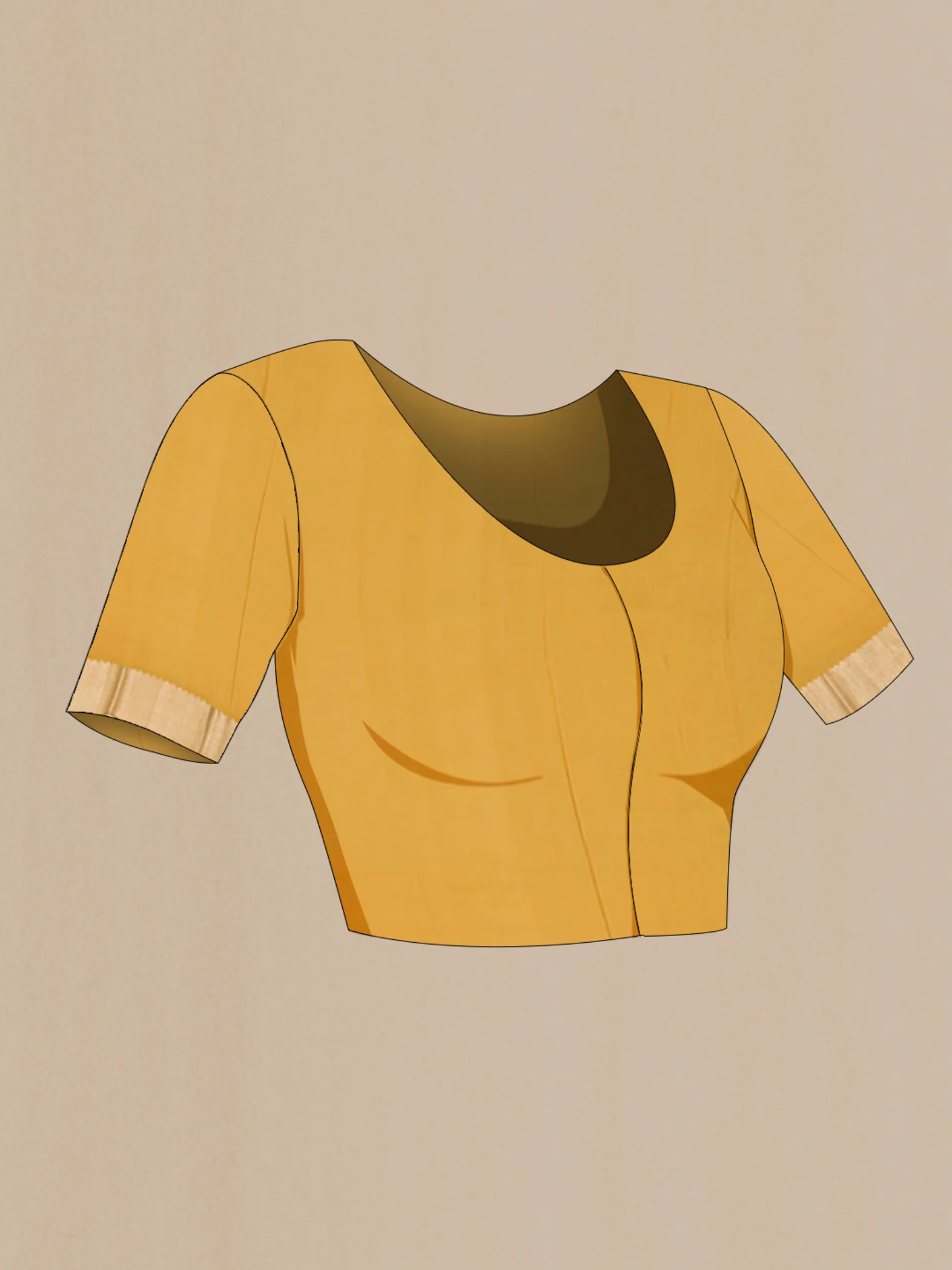 Yellow Mysore Crepe Saree - Image 3