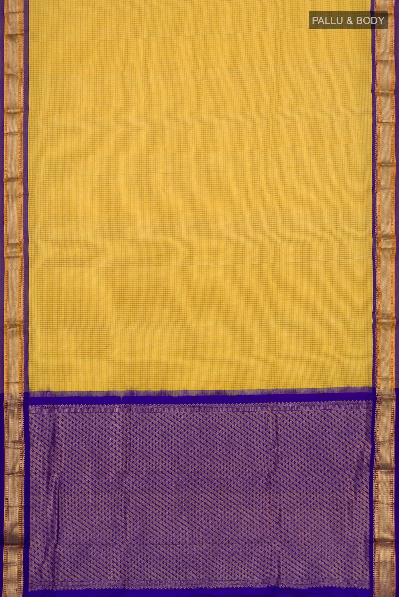 Yellow Narayanpet Silk Saree - Image 5