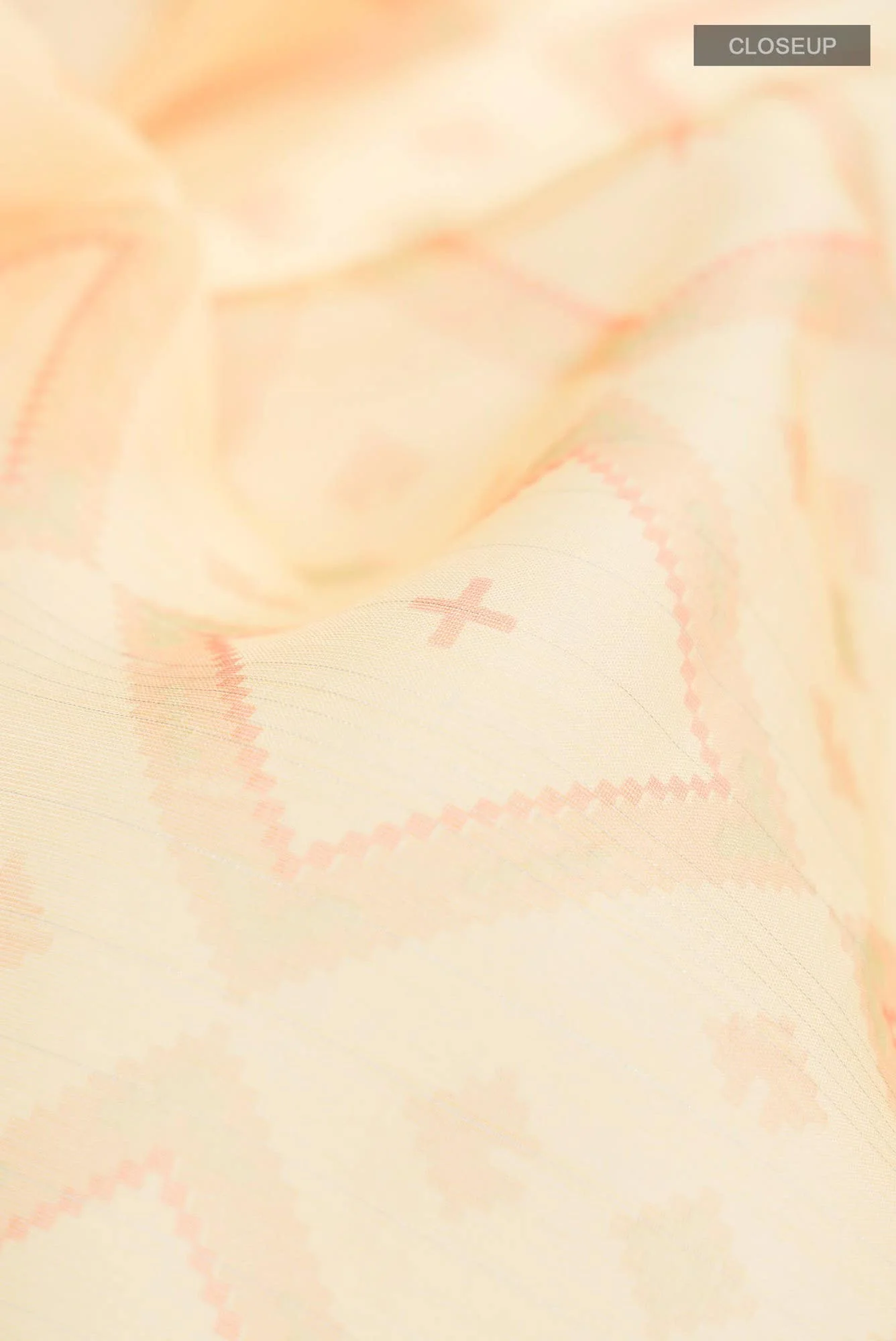 Yellow Organza Silk Saree - Image 2