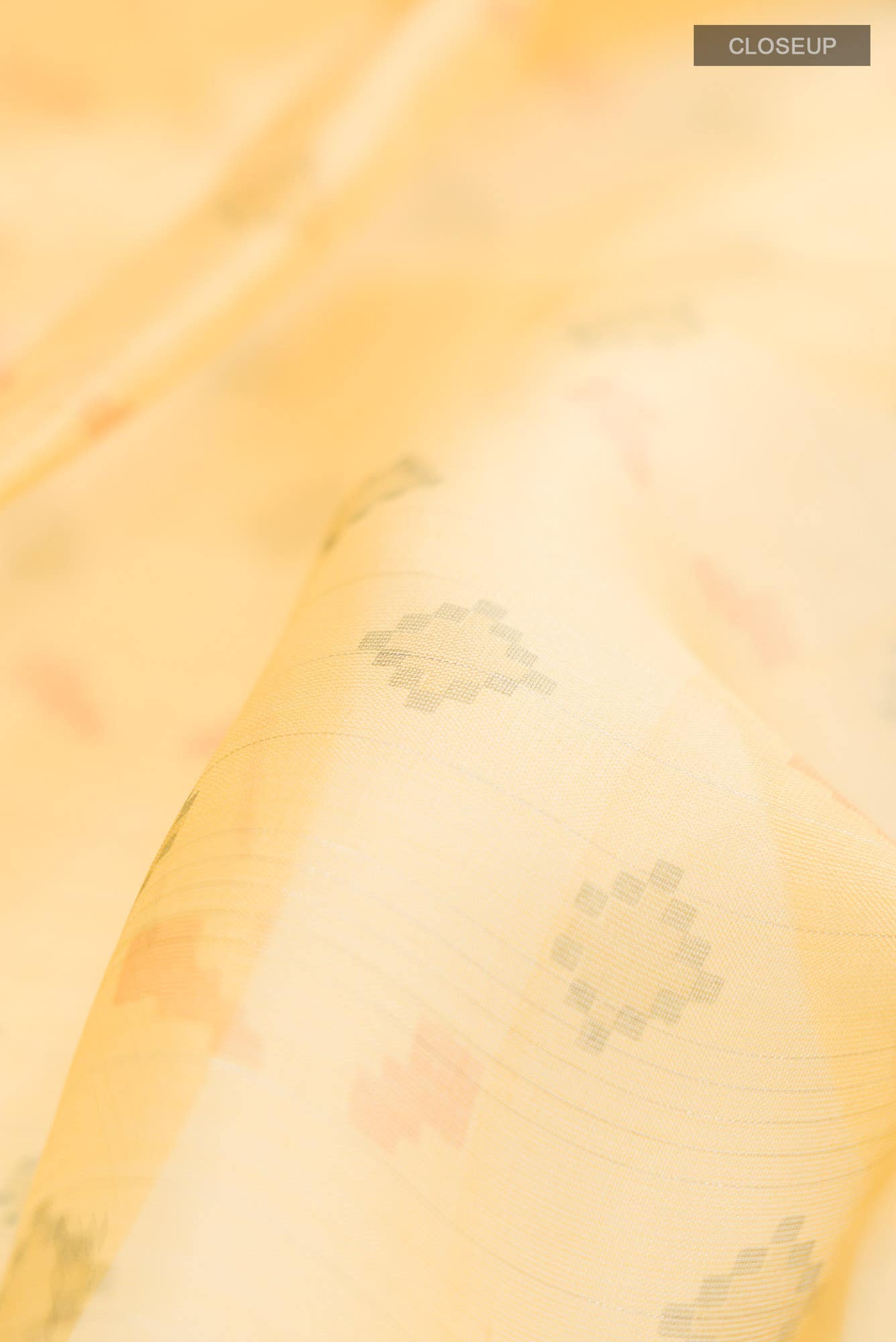 Yellow Organza Silk Saree - Image 2