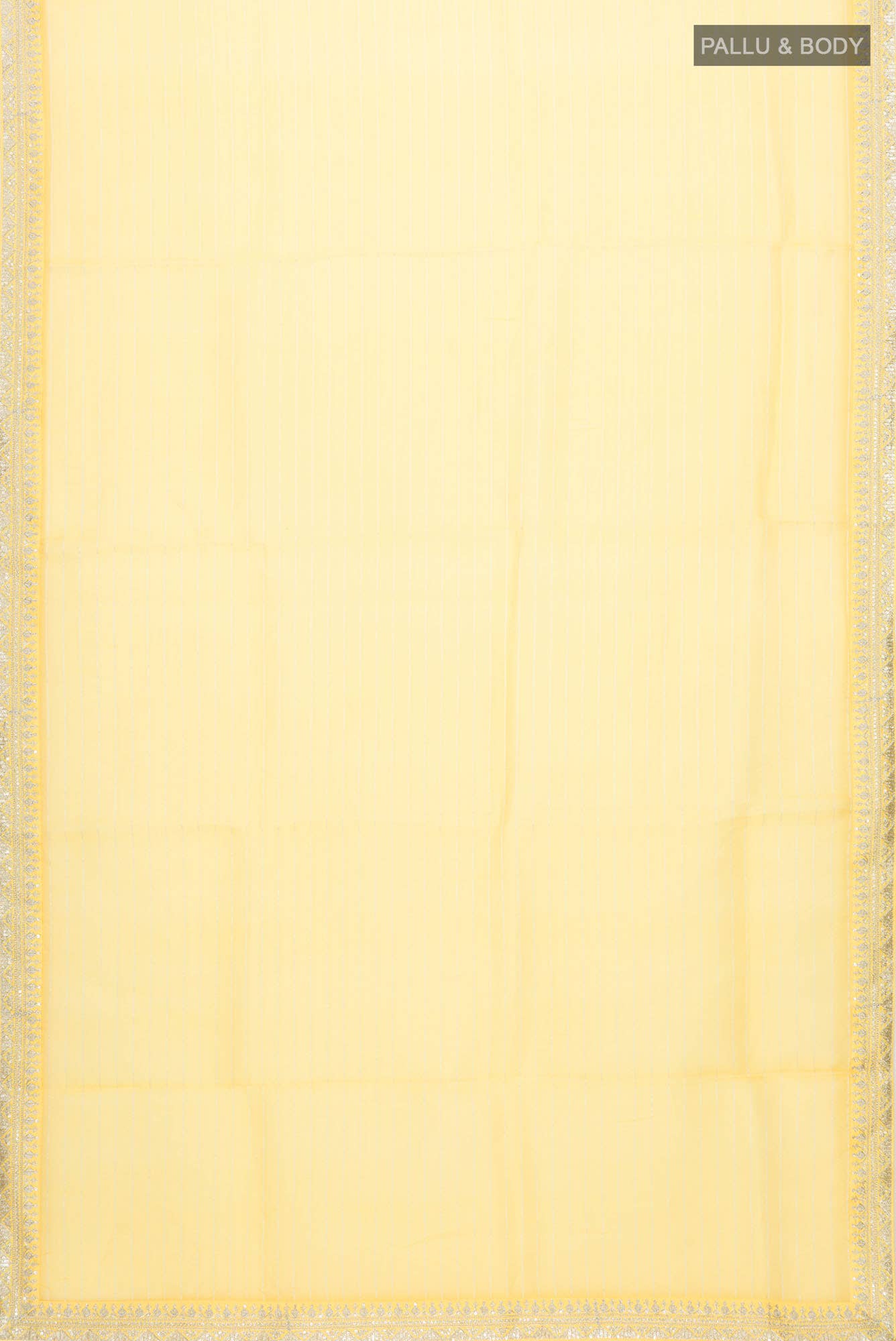 Yellow Organza Silk Saree - Image 3