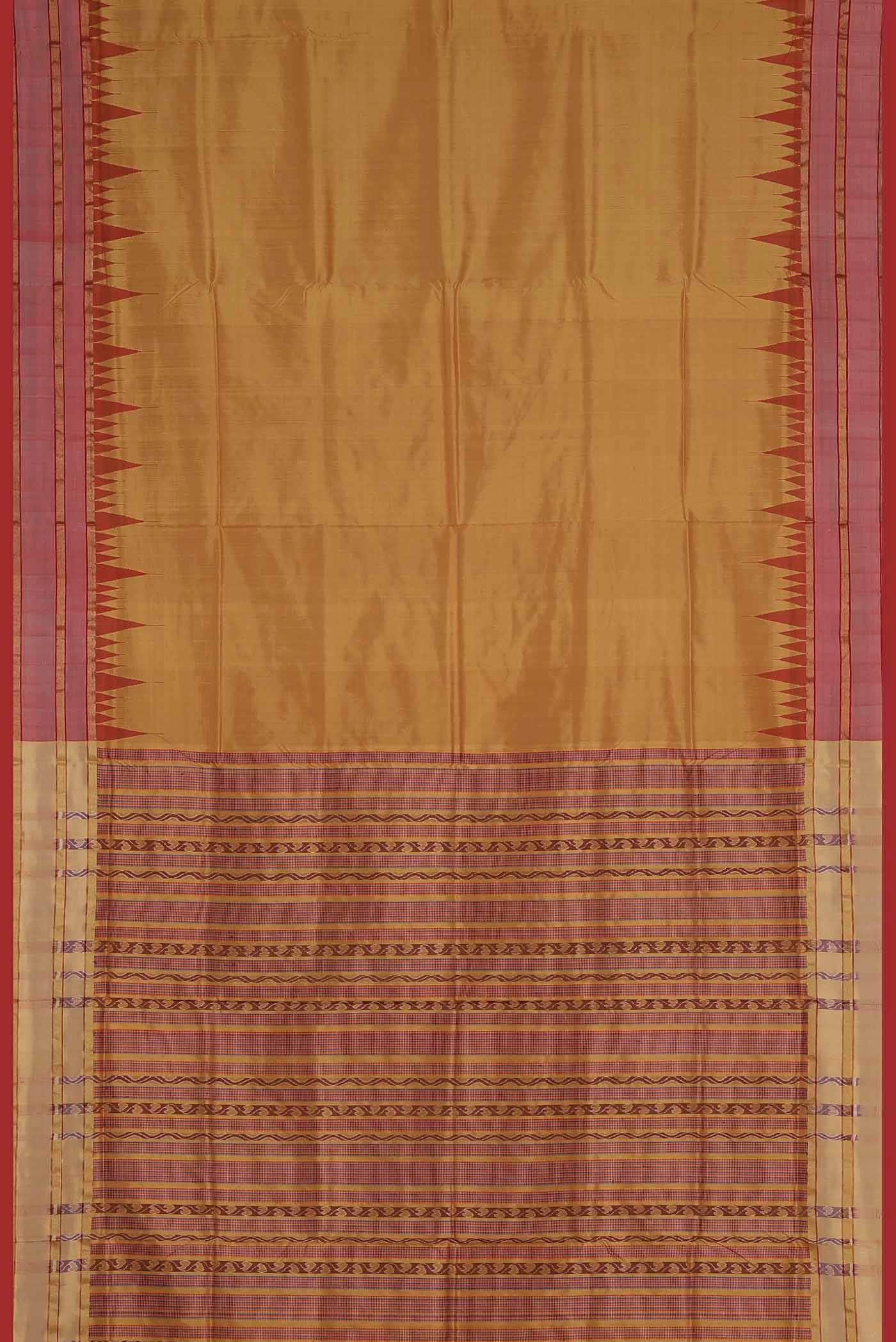 Yellow Orissa Silk Saree - Image 3