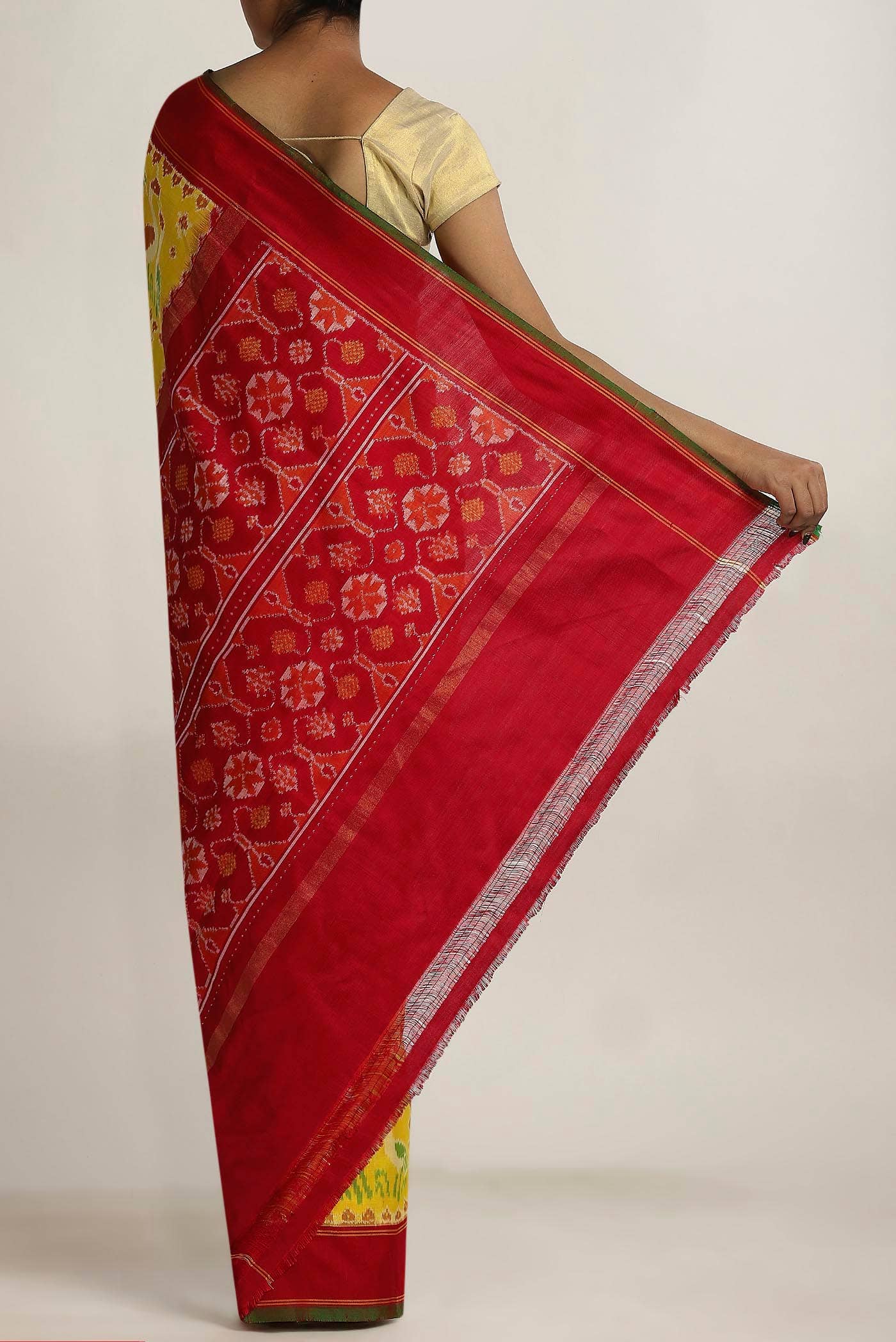 Yellow Orissa Silk Saree - Image 2