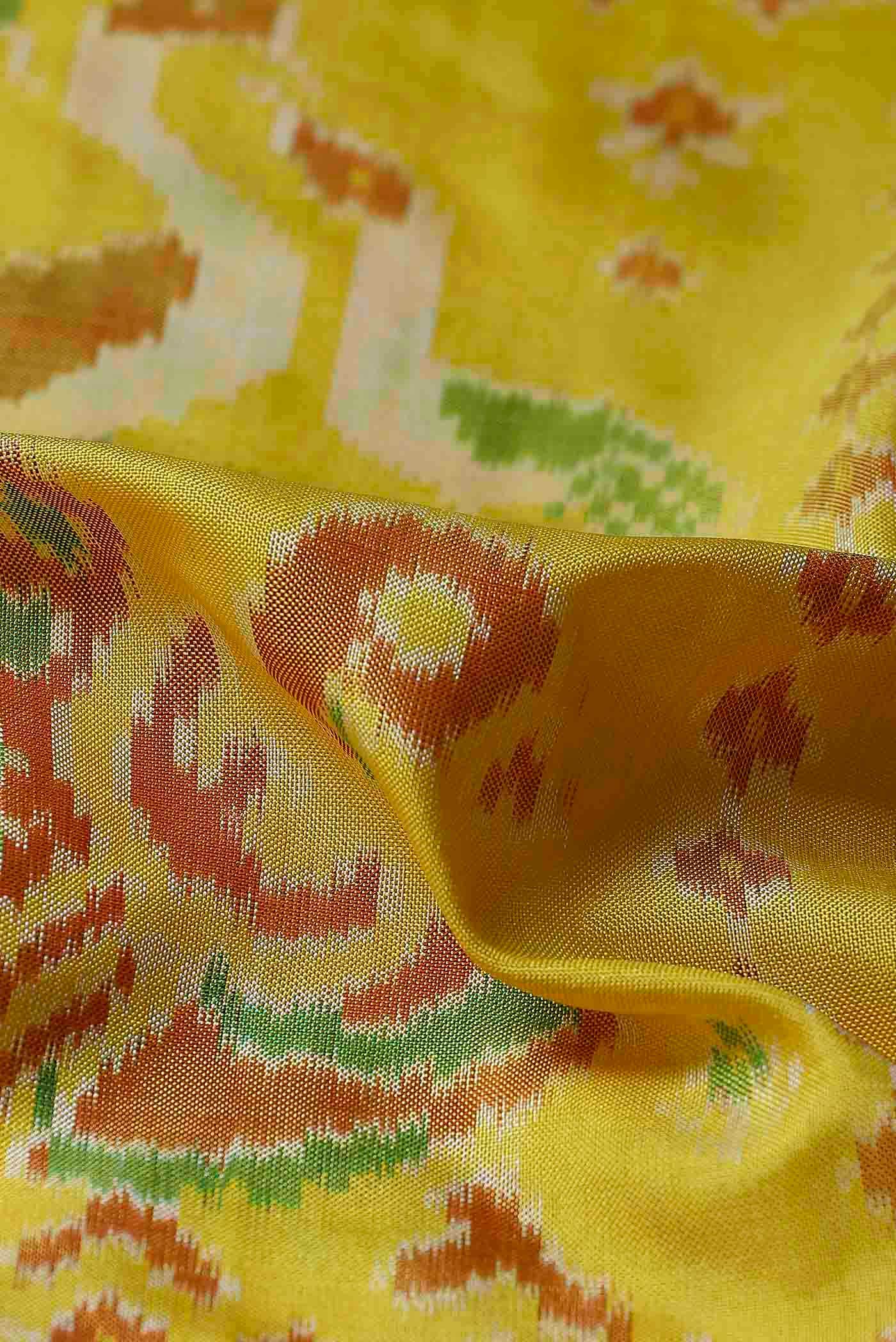 Yellow Orissa Silk Saree - Image 3