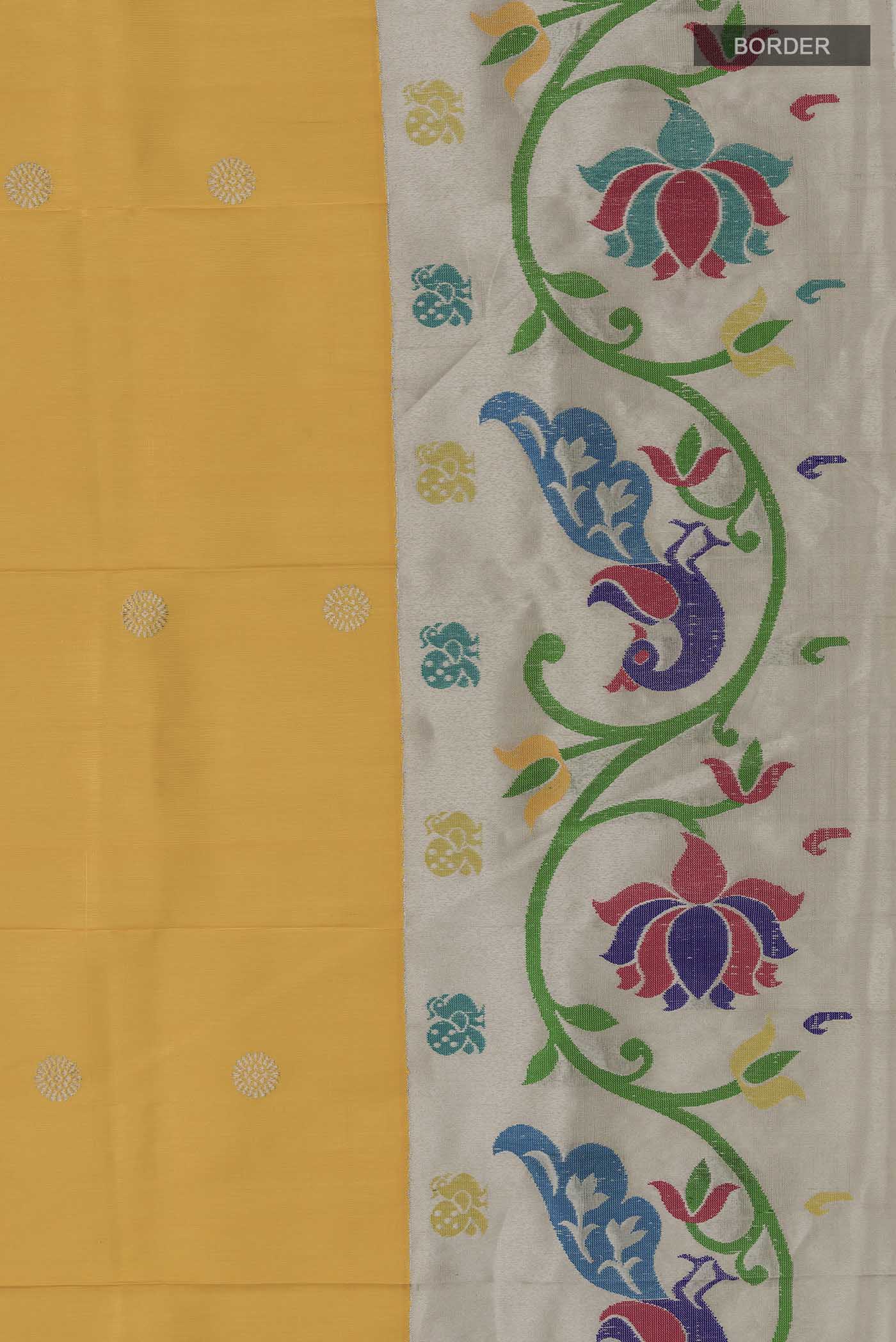 Yellow Paithani Silk Saree - Image 3