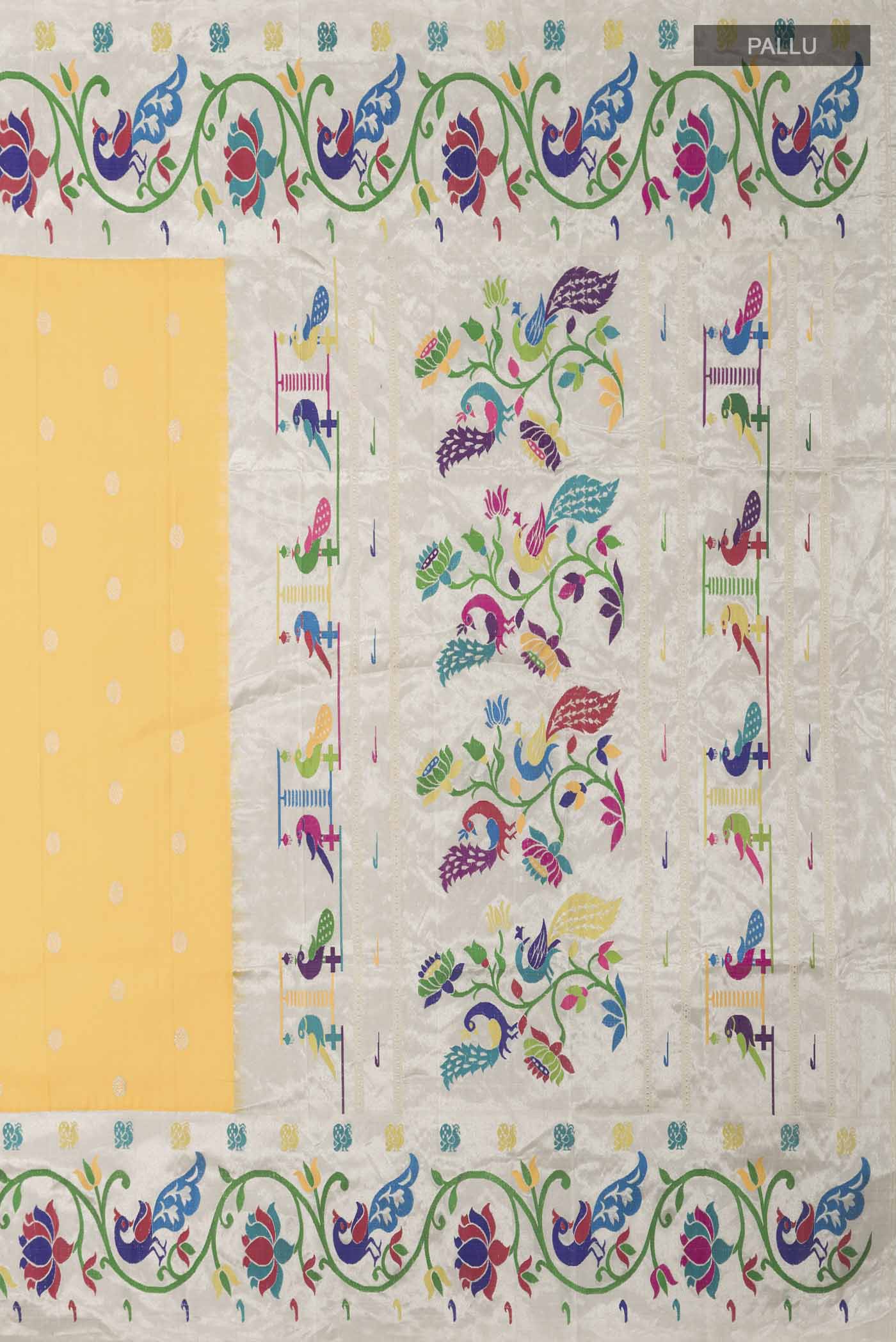 Yellow Paithani Silk Saree - Image 7