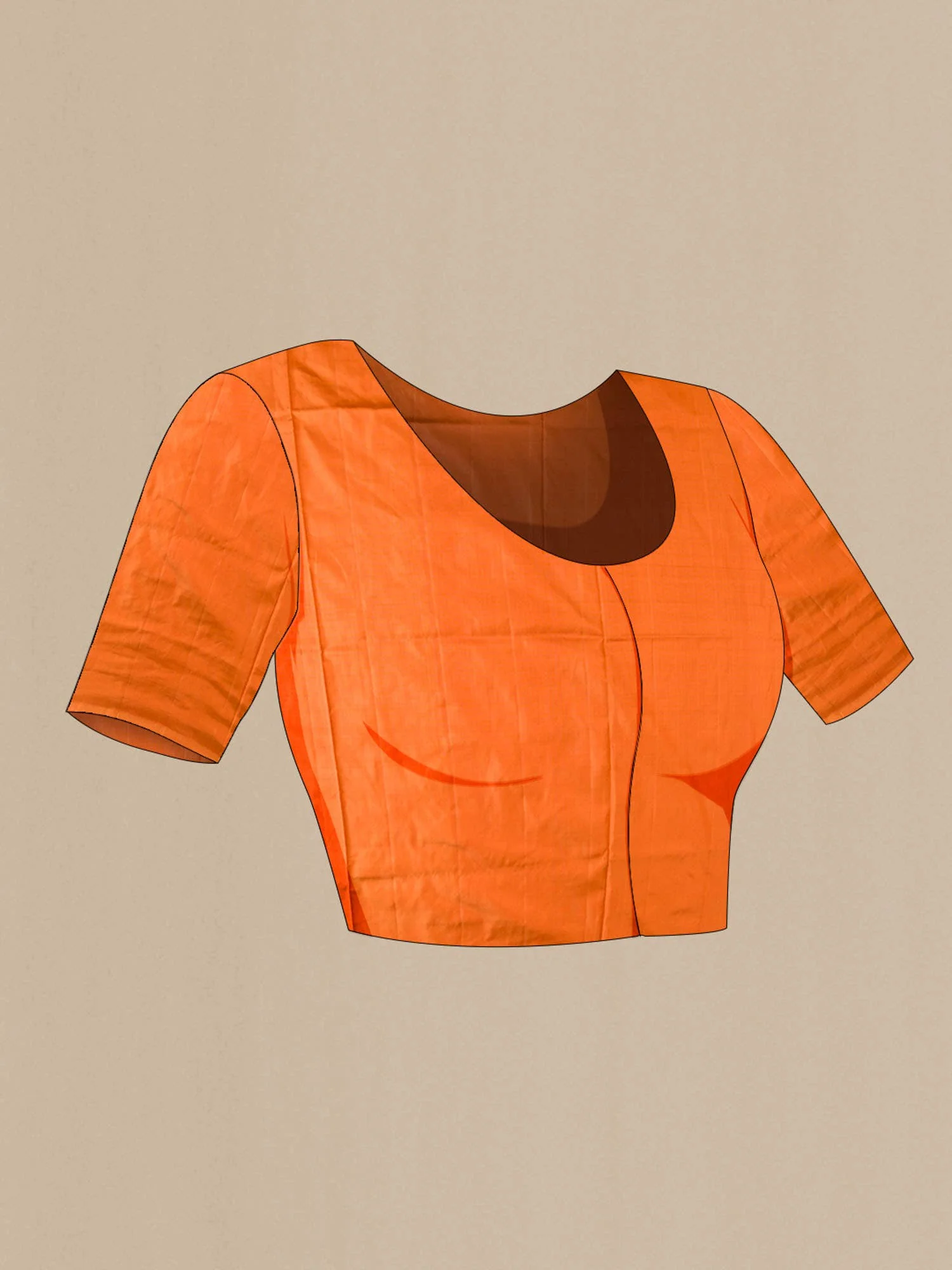 Orange Pochampally Silk Saree - Image 6