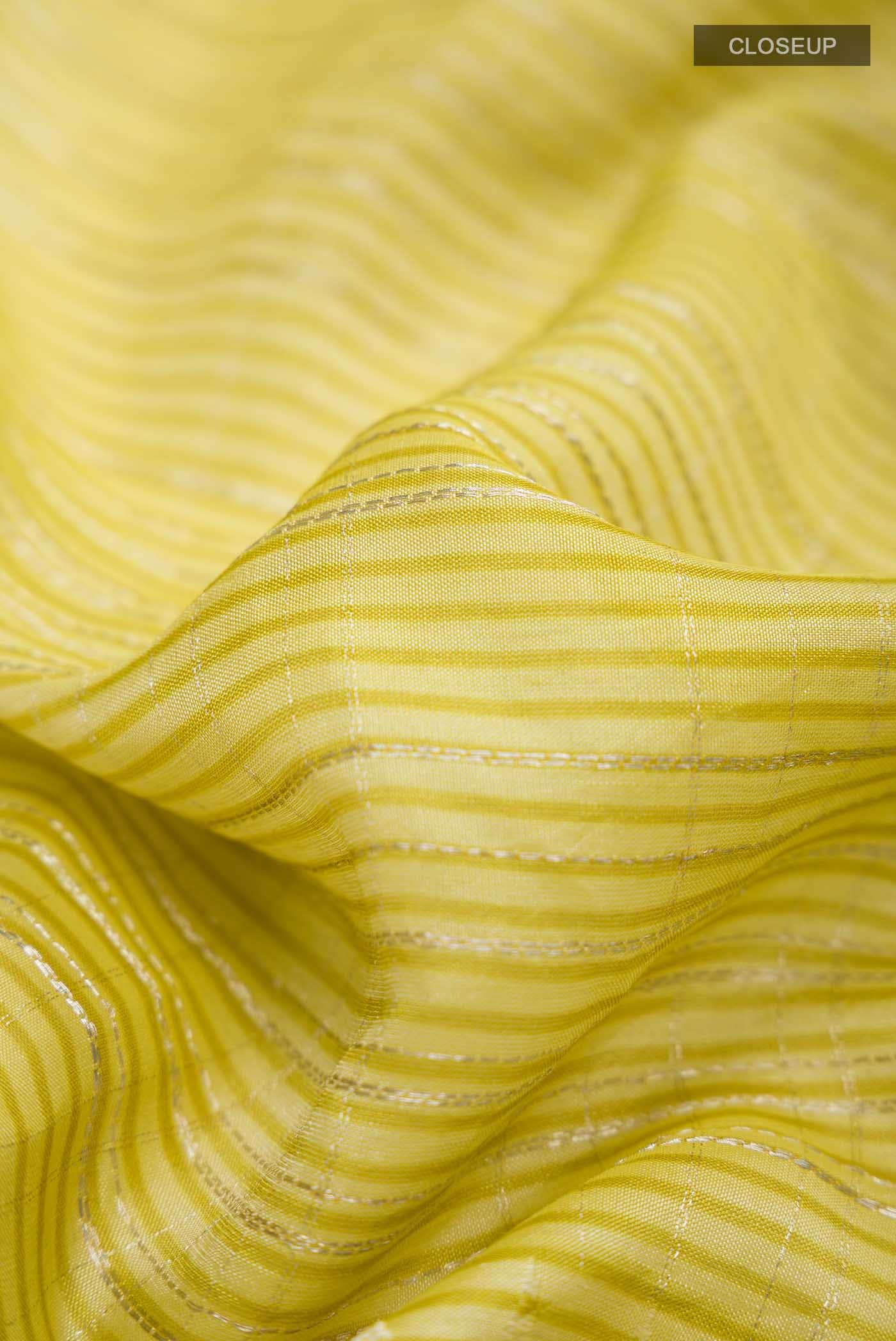 Yellow Printed Silk Saree - Image 2