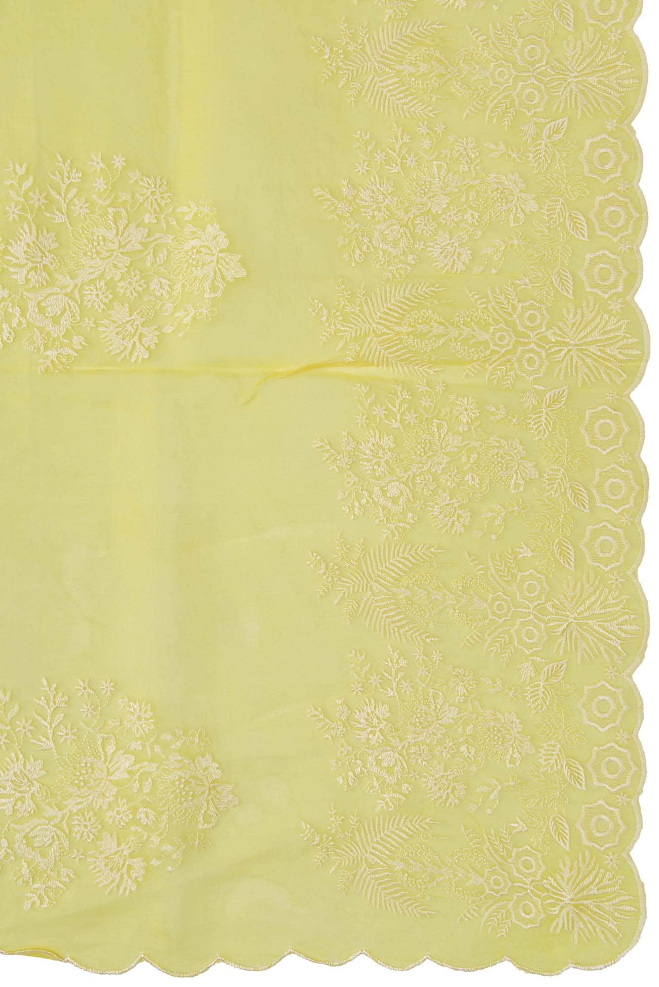 Minerva Yellow floral design saree from Embroidered Romance Collection by Nalli - Image 6