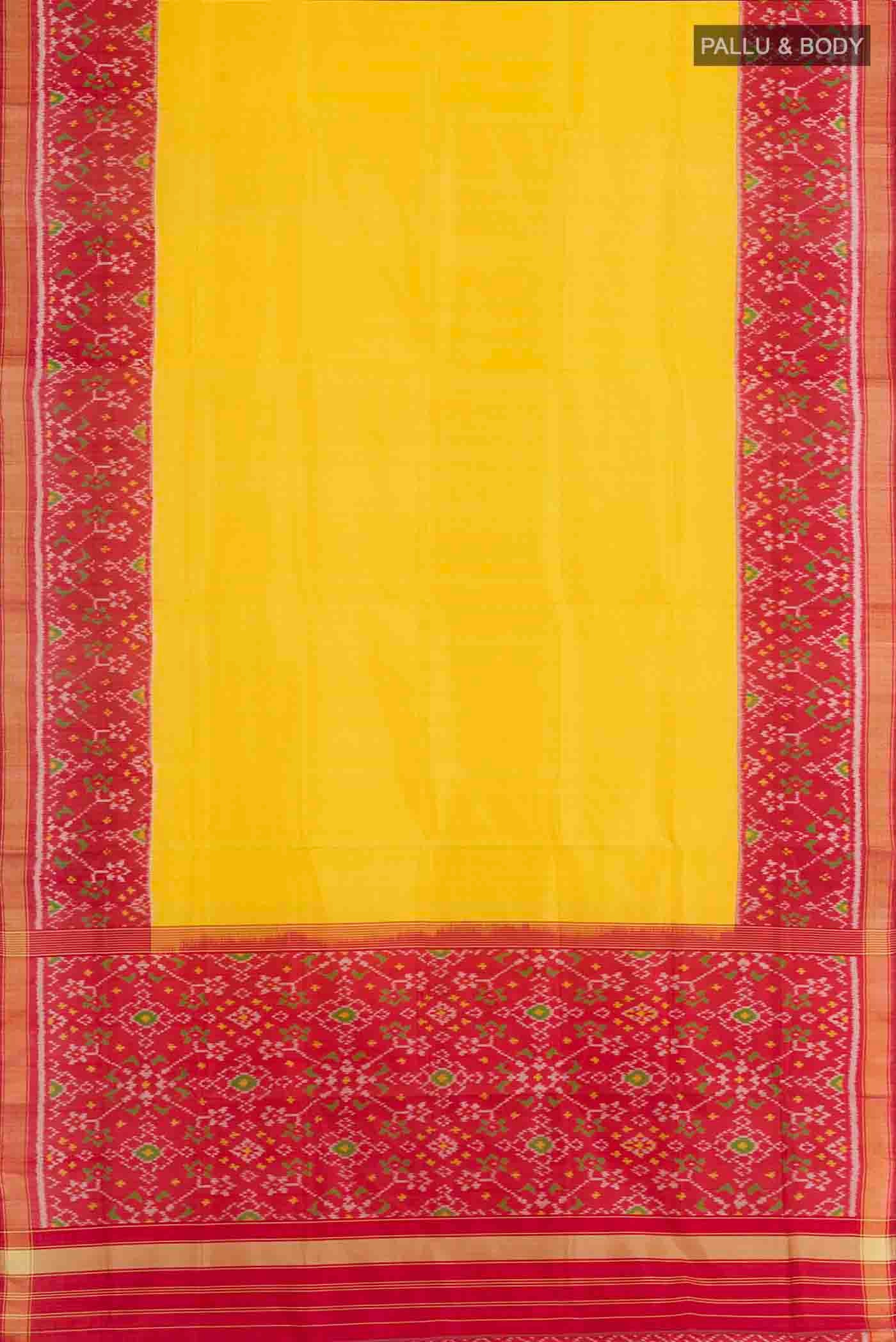 Yellow Rajkot Patola Silk Saree - Image 3
