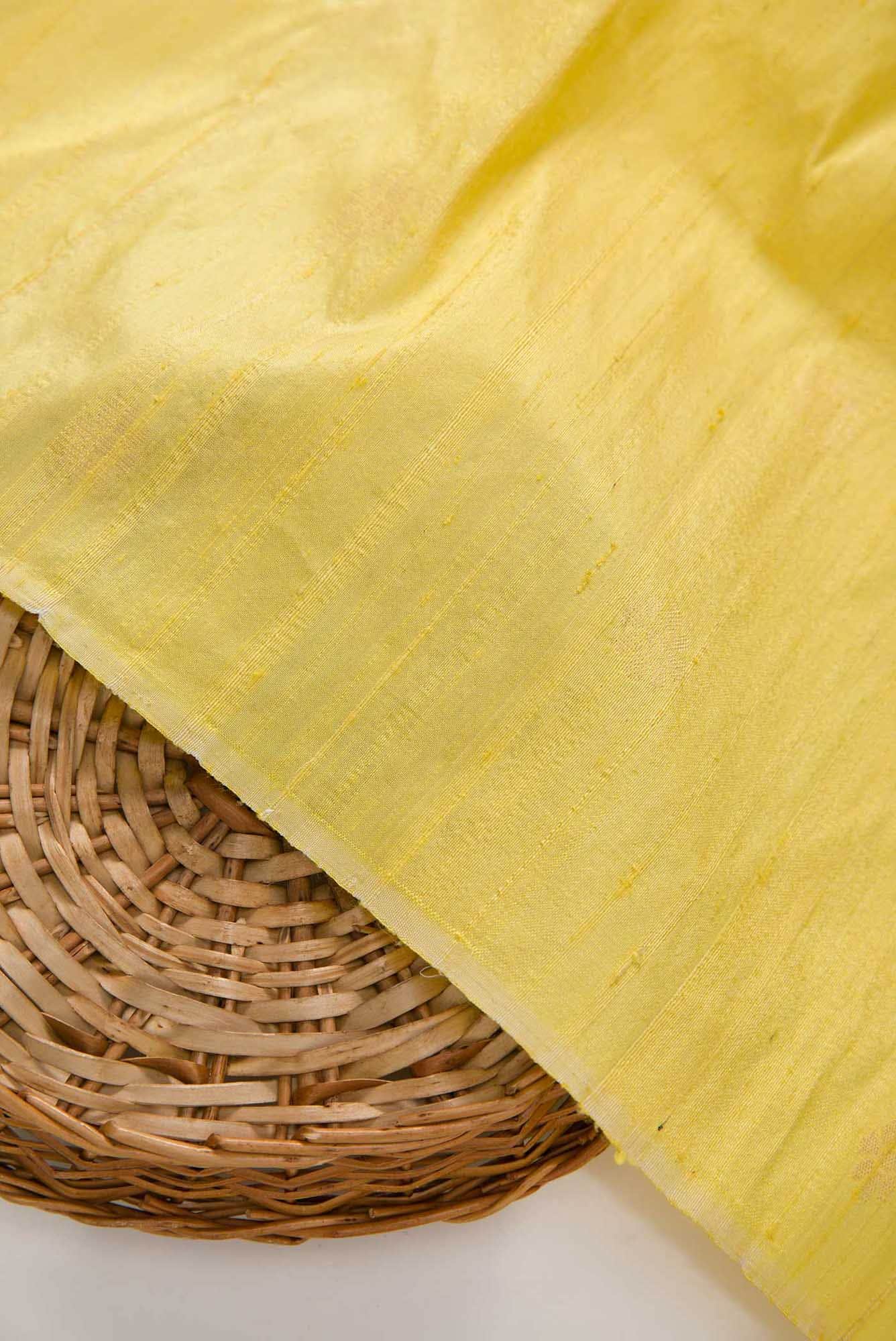 Yellow Raw Silk Dress Material - Image 3