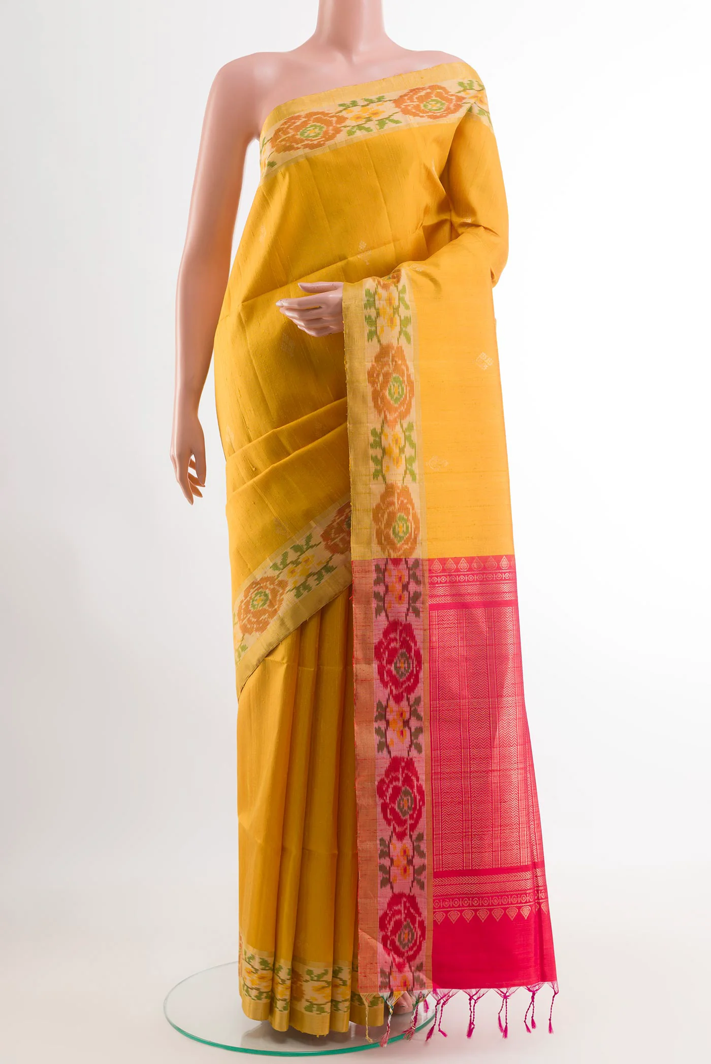 Yellow Raw Silk Saree
