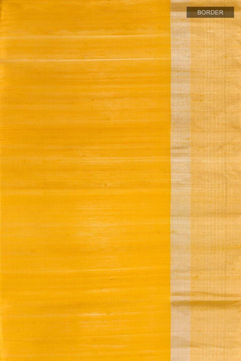 Yellow Raw Silk Saree - Image 2