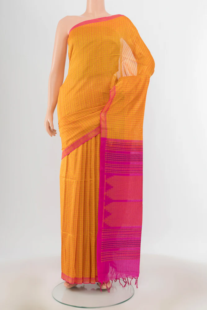 Yellow Silk Cotton Saree