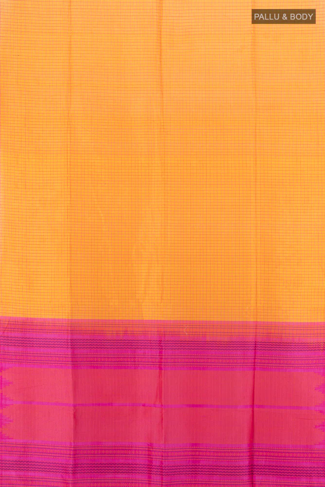 Yellow Silk Cotton Saree - Image 5