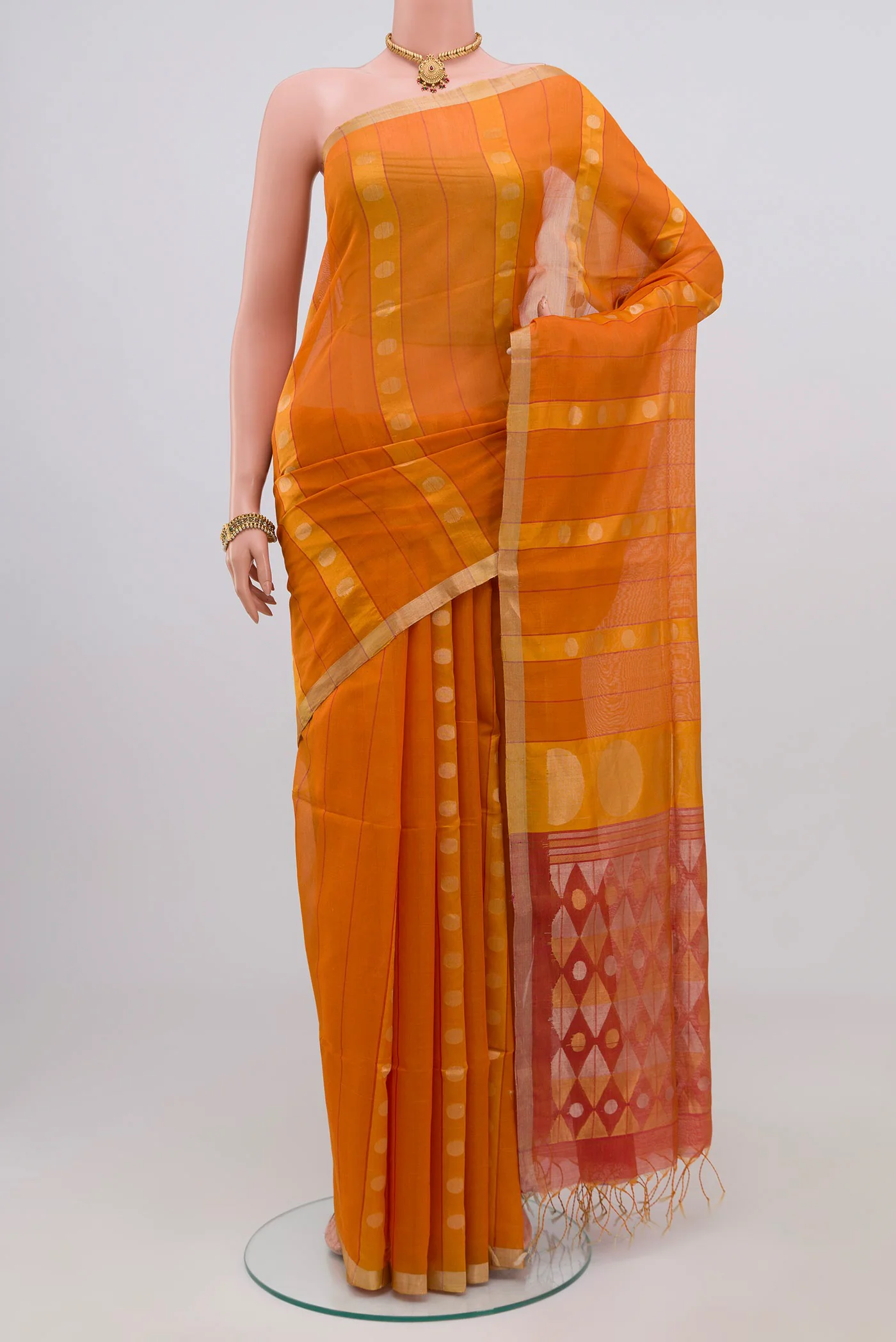 Yellow Silk Cotton Saree