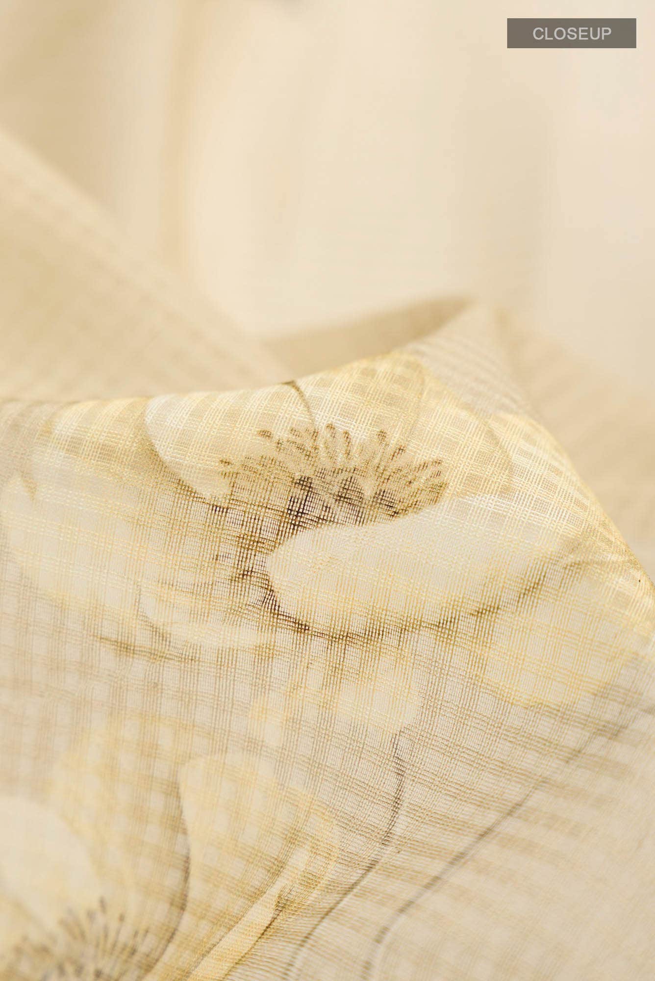 Yellow Silk Cotton Saree - Image 2