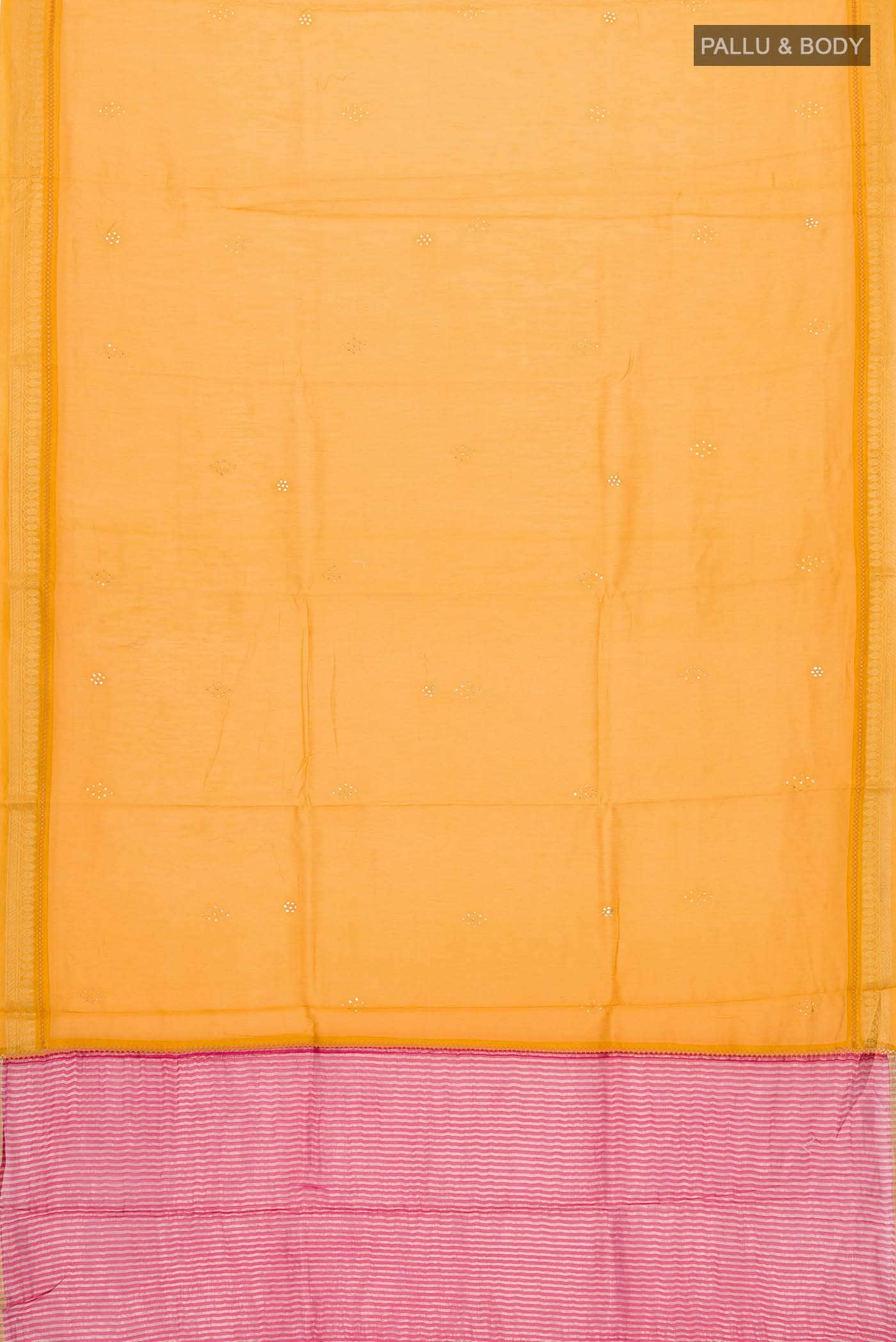 Yellow Silk Cotton Saree - Image 2