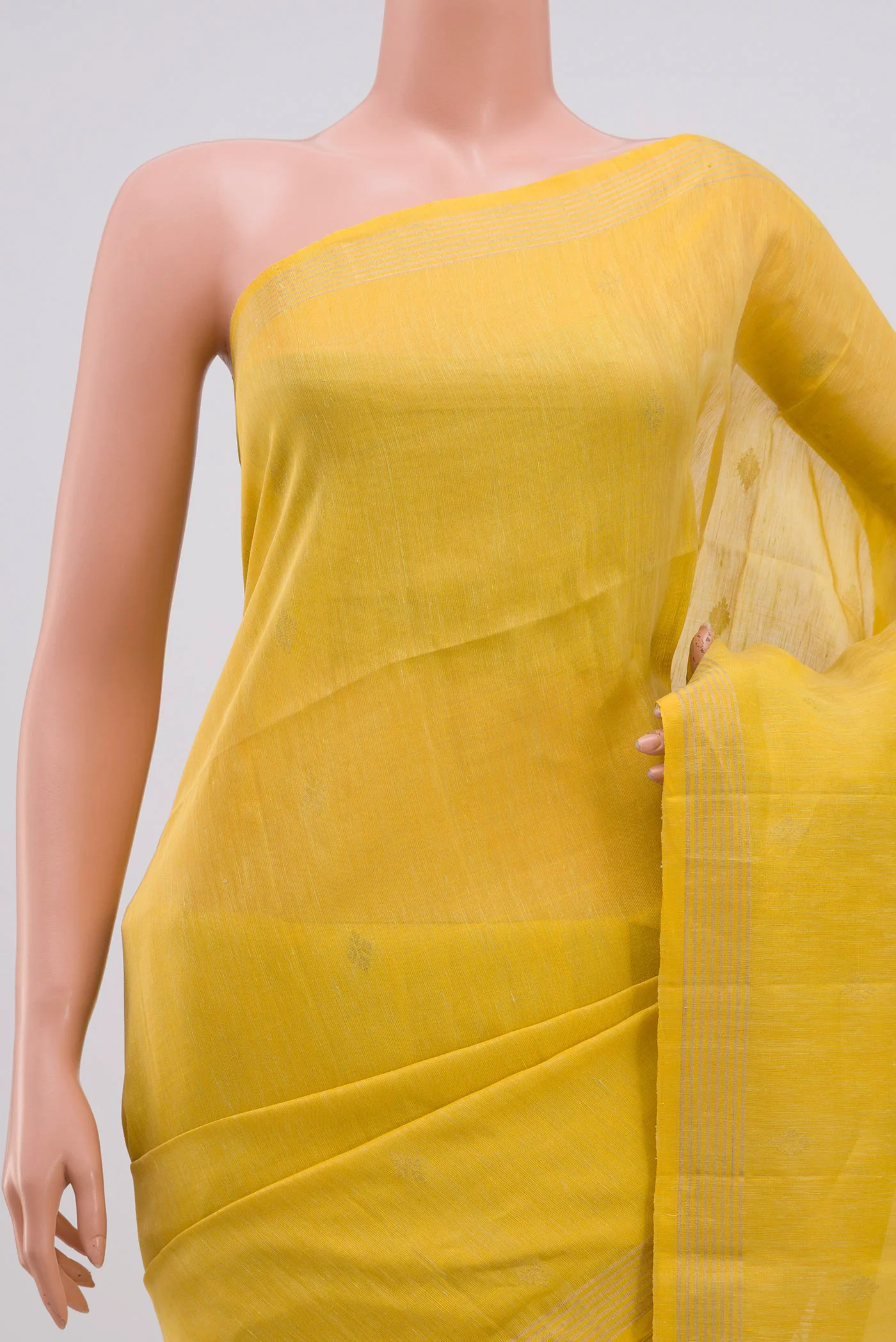 Lemon Yellow Soft Silk Saree - Image 2