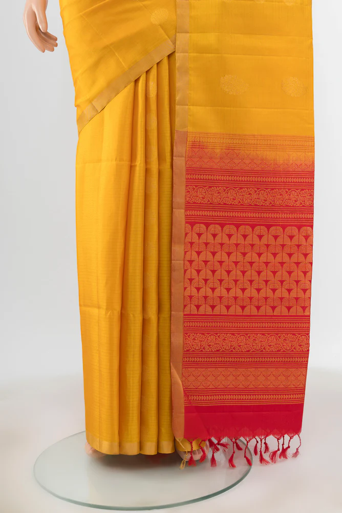 Yellow Soft Silk Saree - Image 3