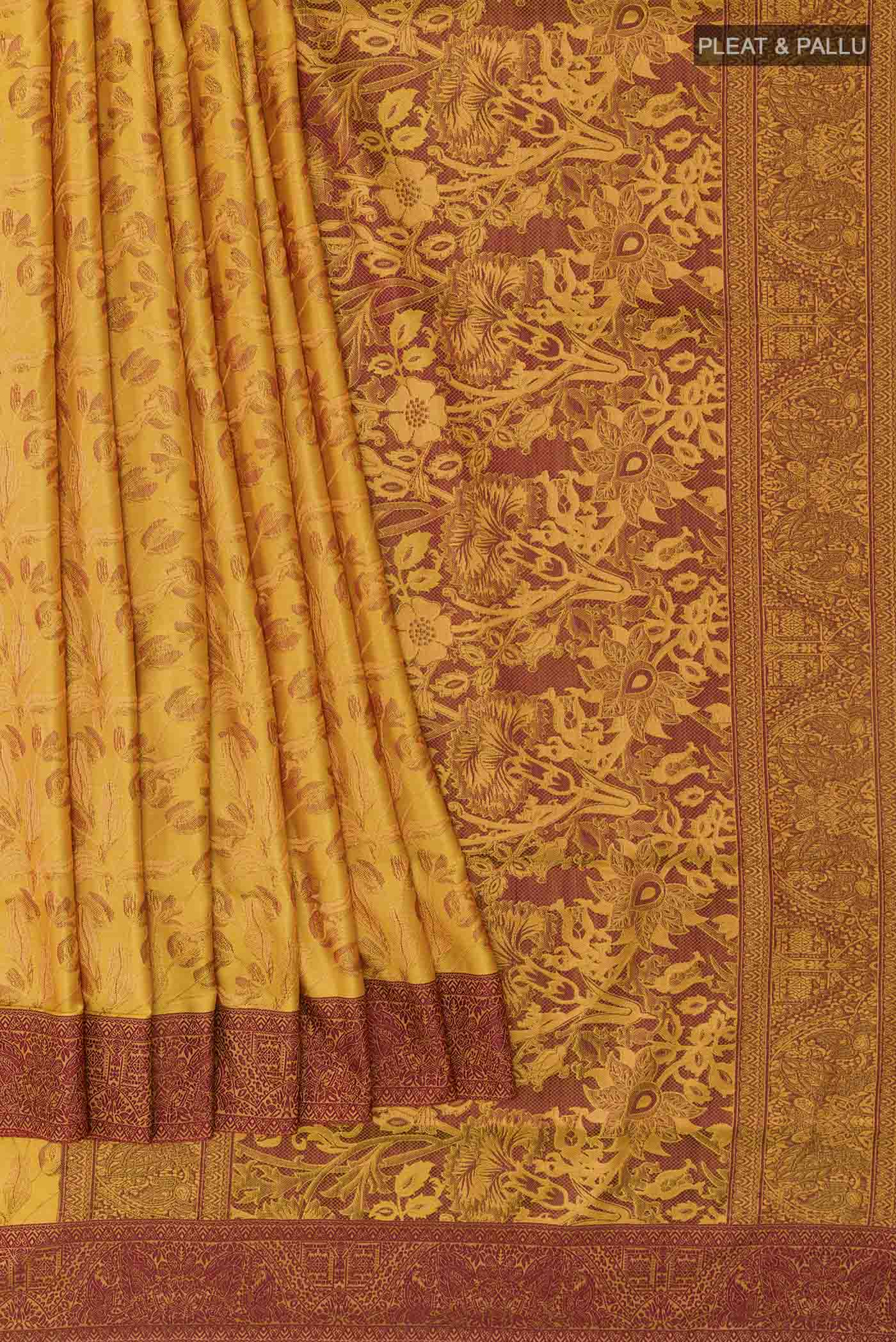Yellow Soft Silk Saree - Image 4