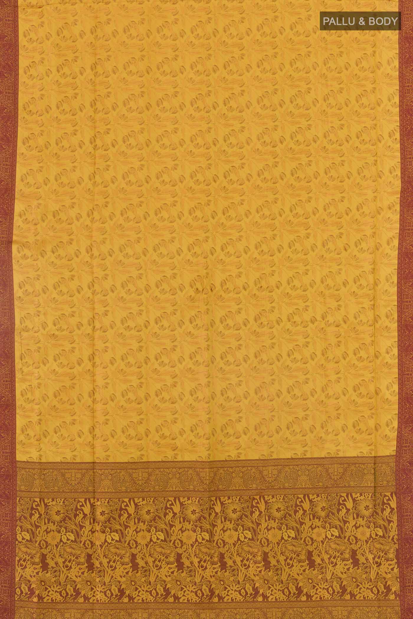 Yellow Soft Silk Saree - Image 6