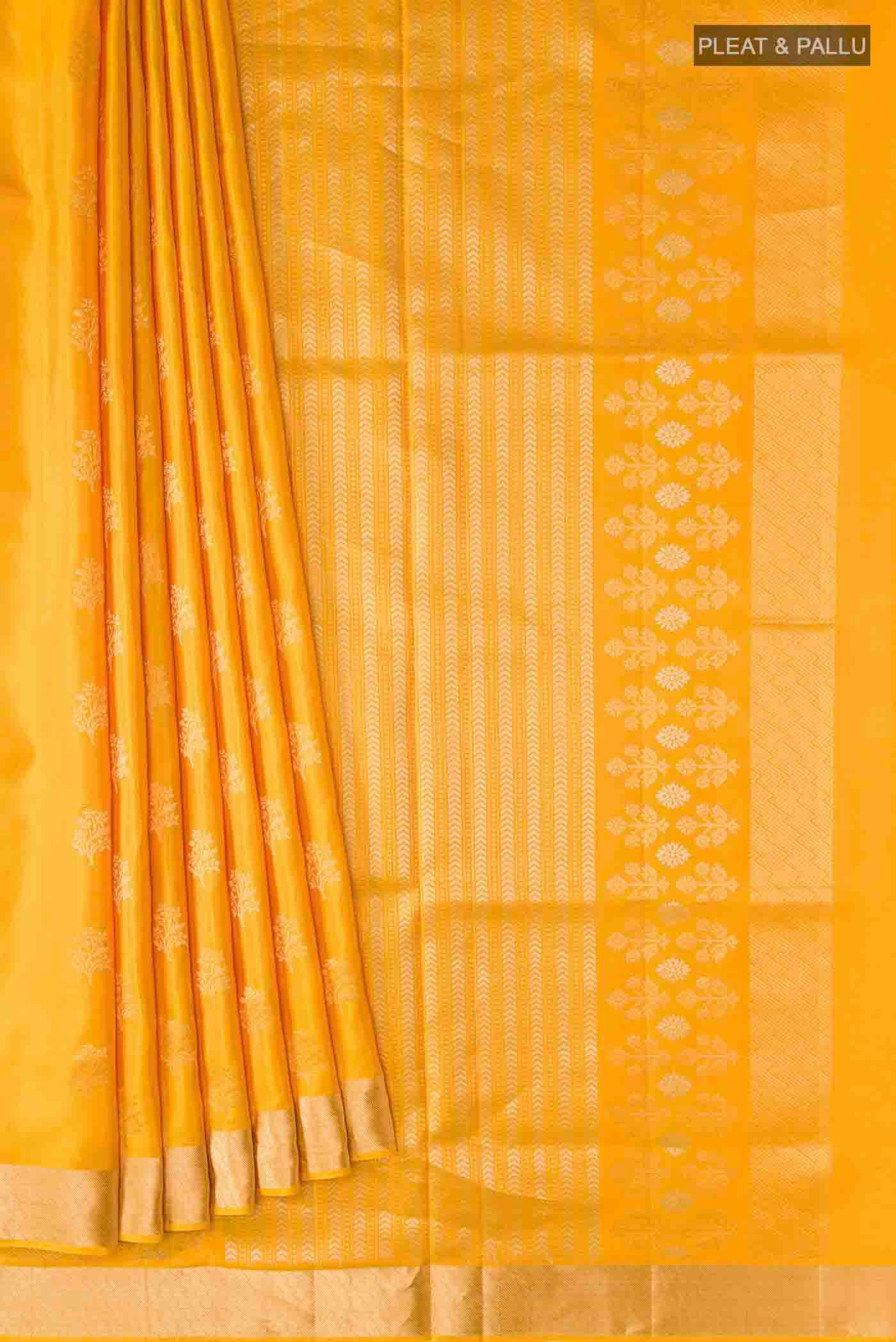 Yellow Soft Silk Saree - Image 4