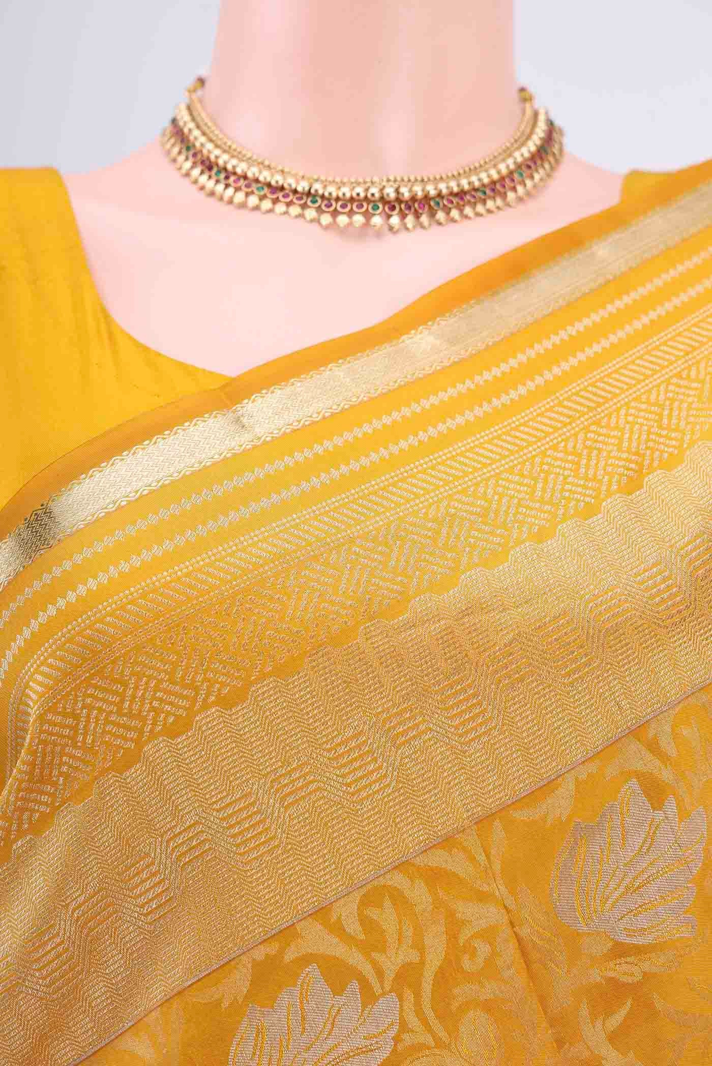 Yellow Soft Silk Saree - Image 2