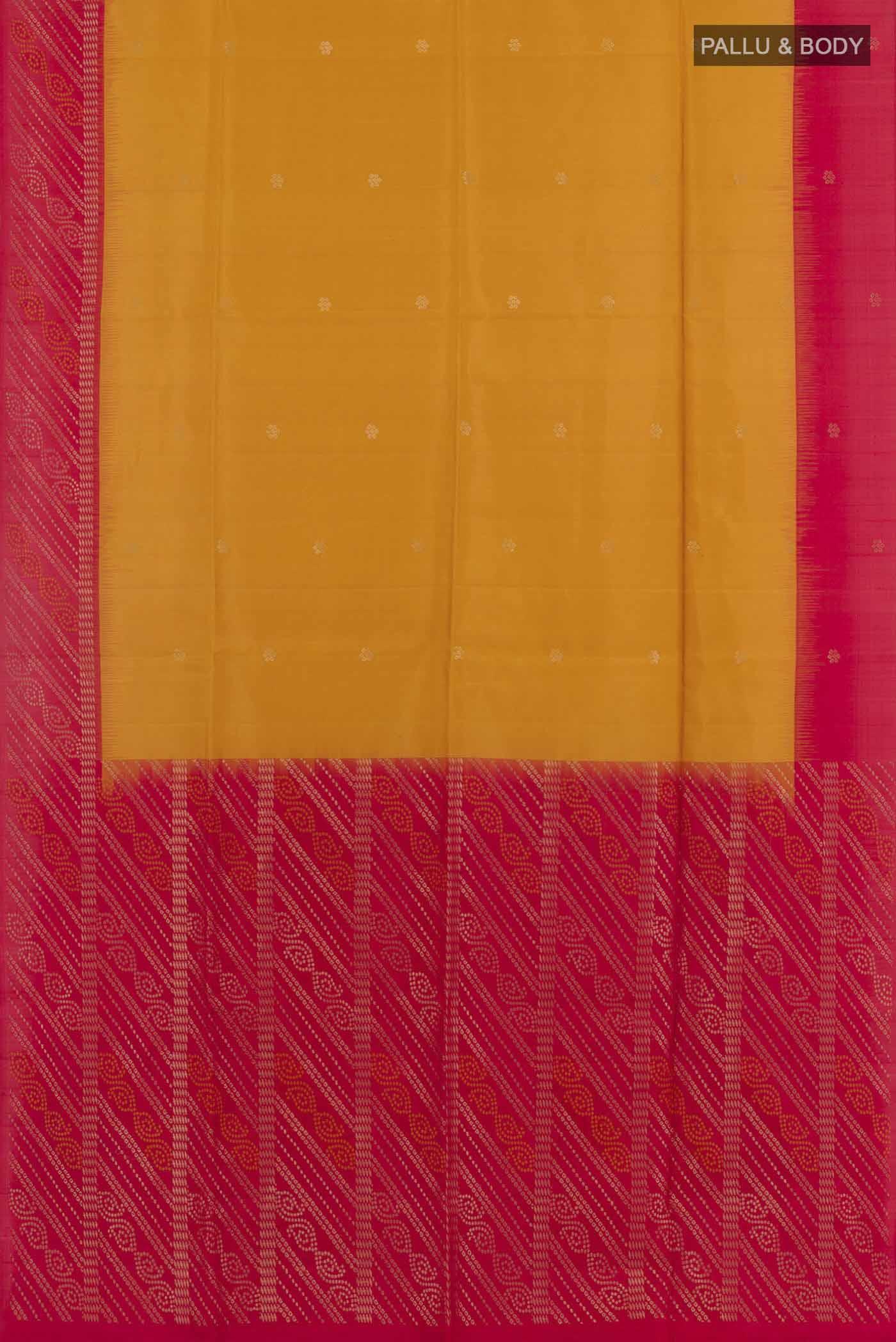 Mustard Soft Silk Saree - Image 3