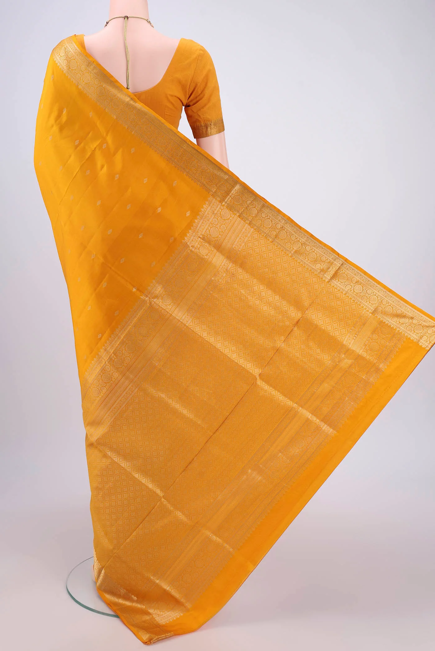 Yellow Soft Silk Saree - Image 3