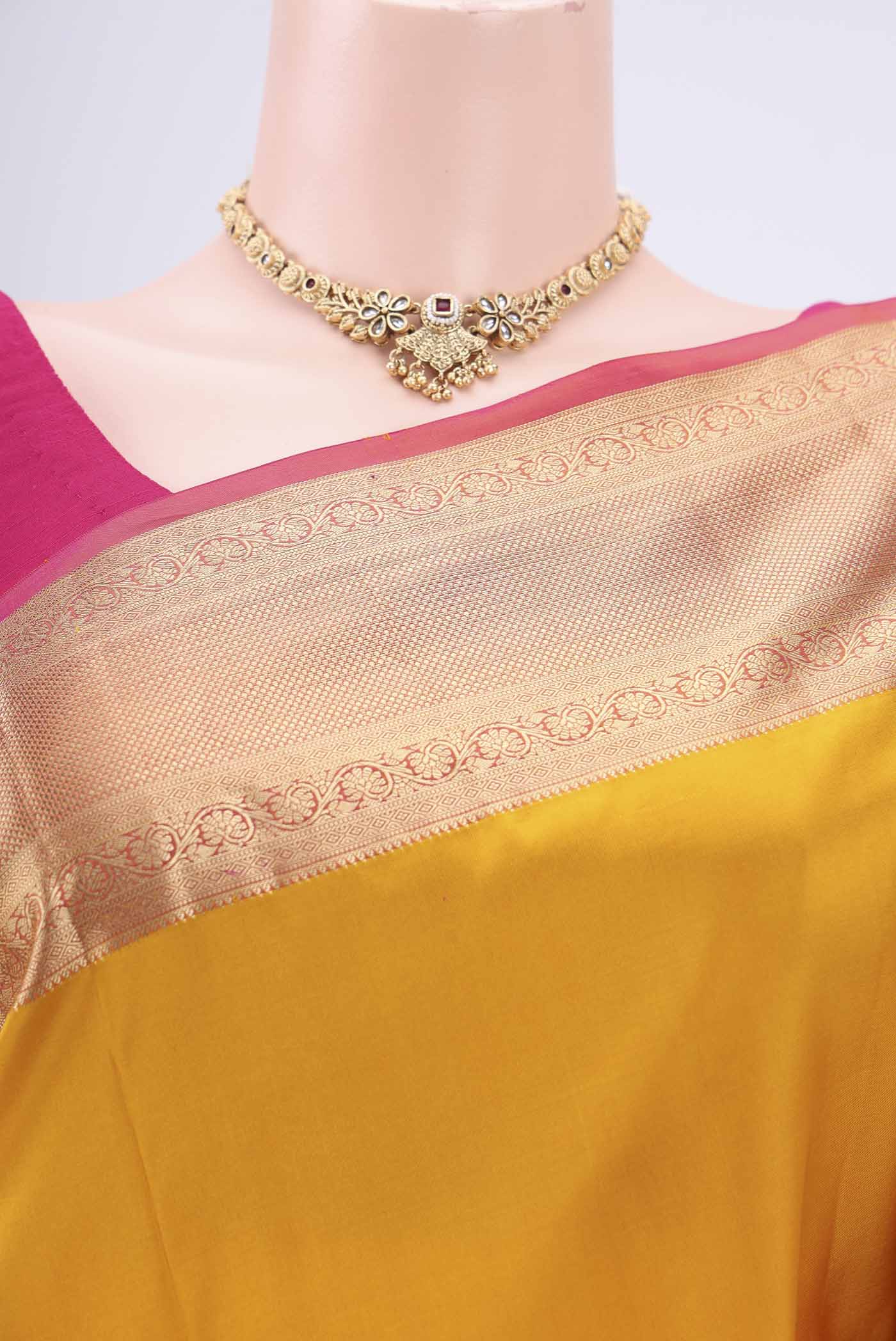 Yellow Soft Silk Saree - Image 2
