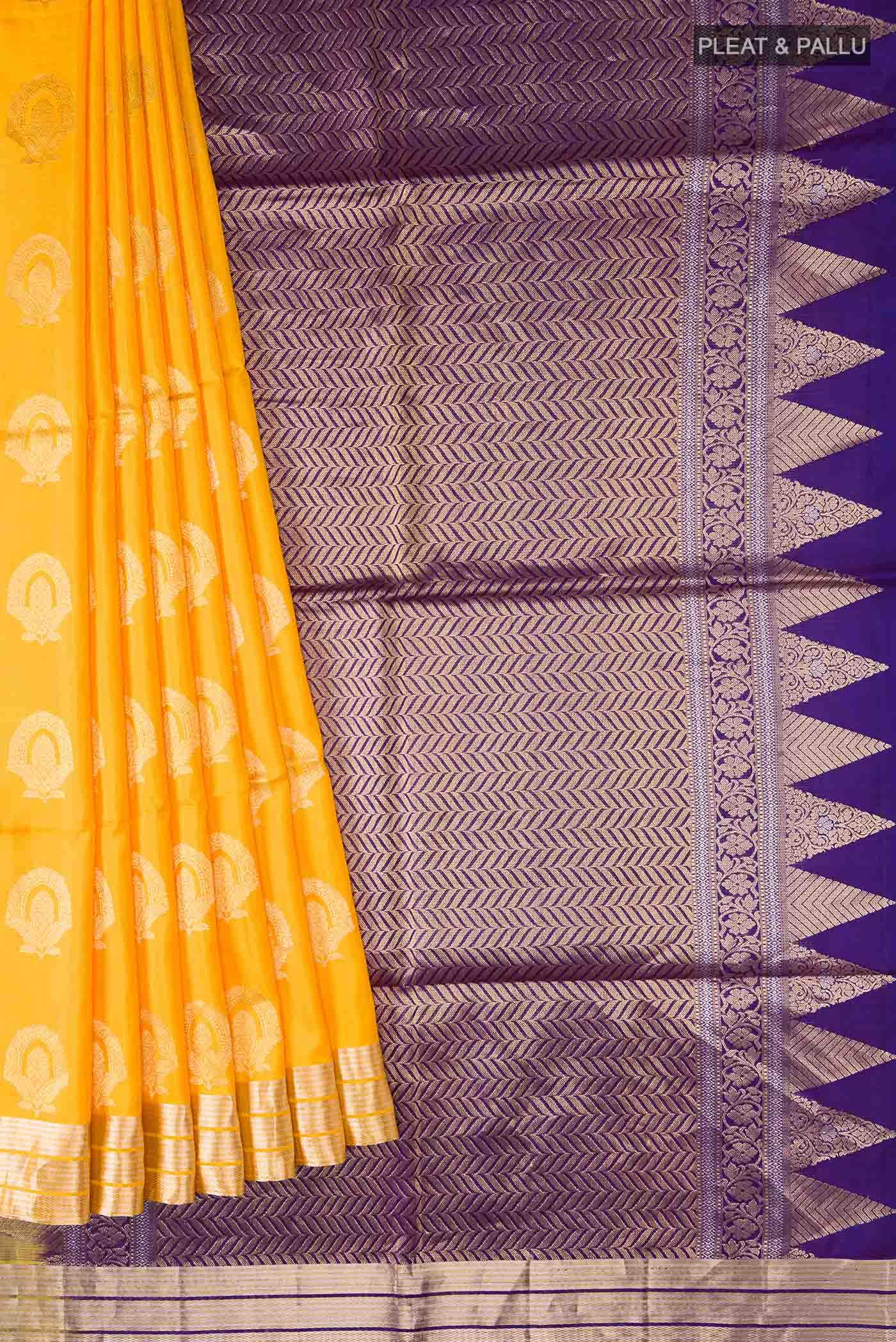 Yellow Soft Silk Saree - Image 2