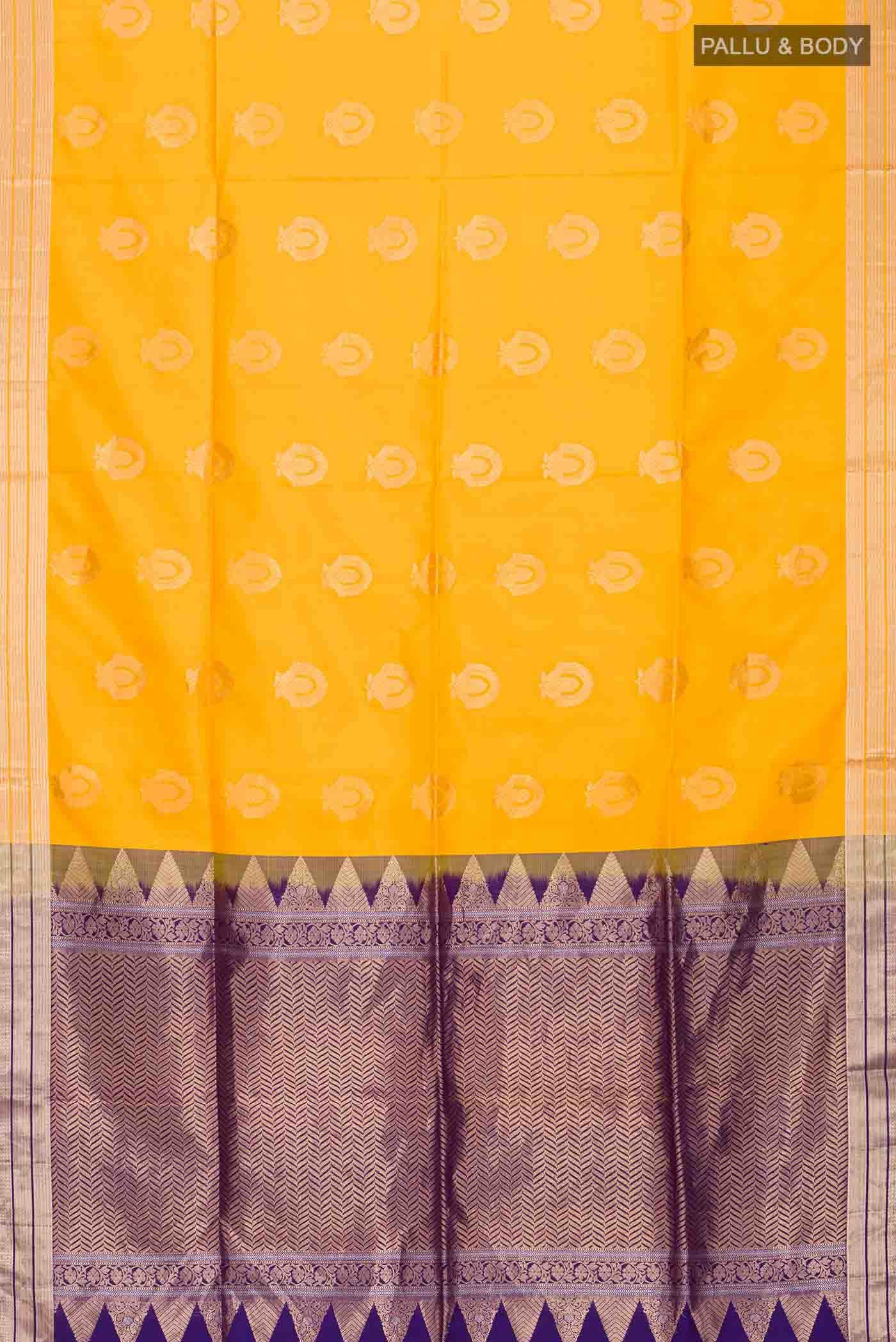 Yellow Soft Silk Saree - Image 4