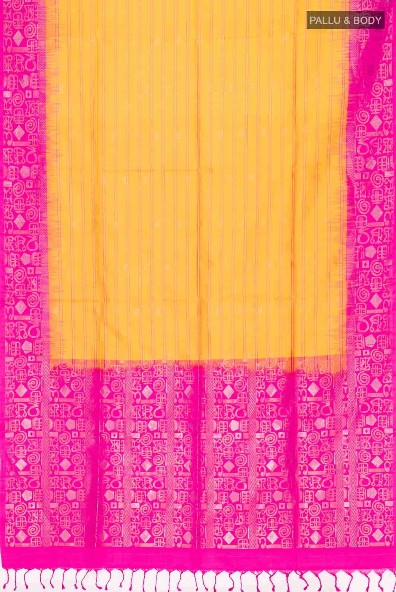 Yellow Soft Silk Saree - Image 4