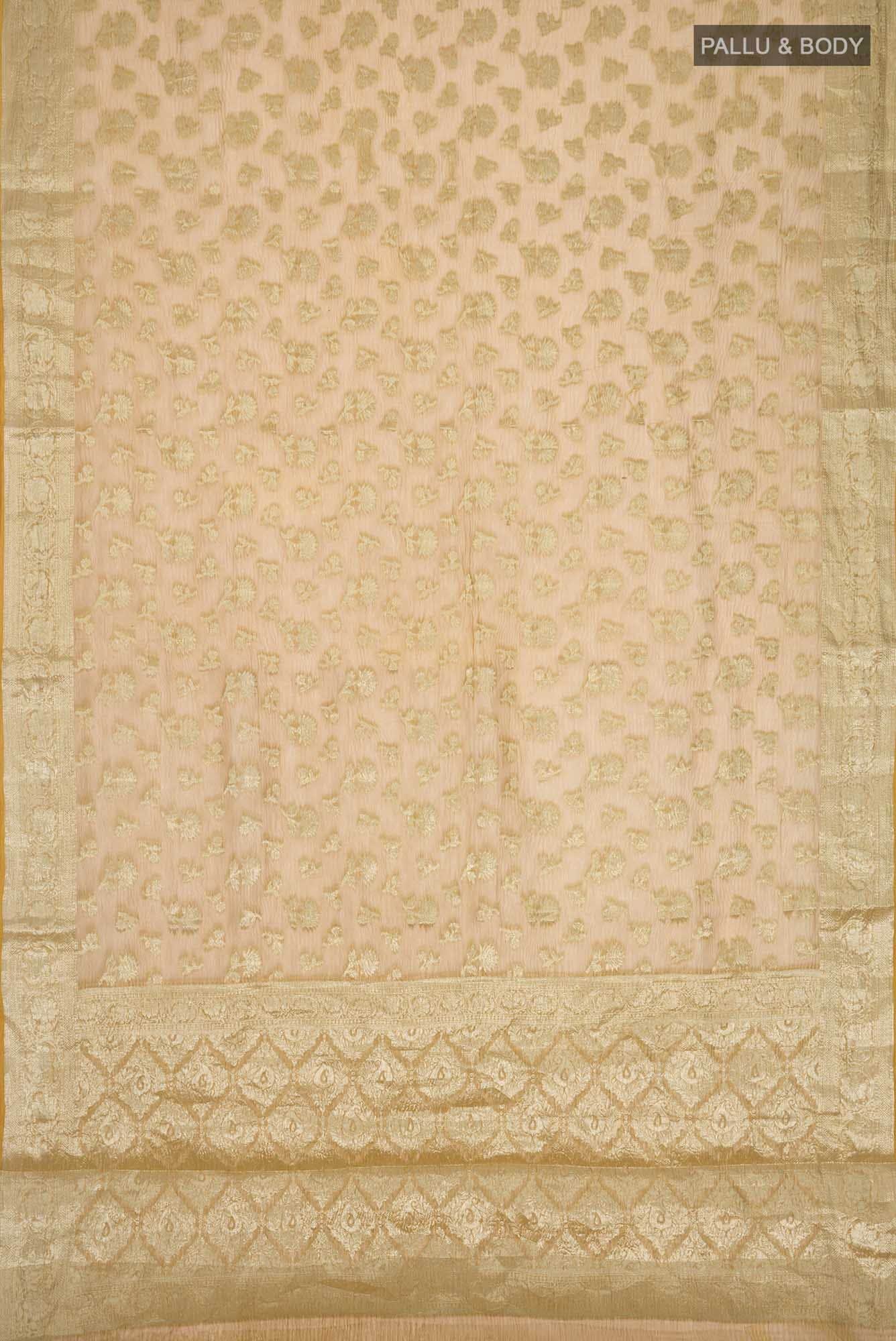 Yellow Tissue Silk Saree - Image 3