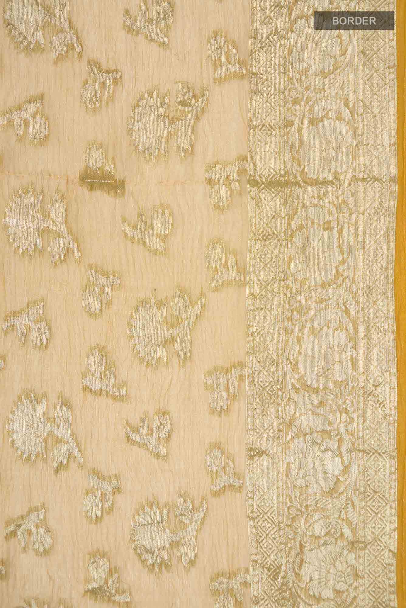 Yellow Tissue Silk Saree - Image 4