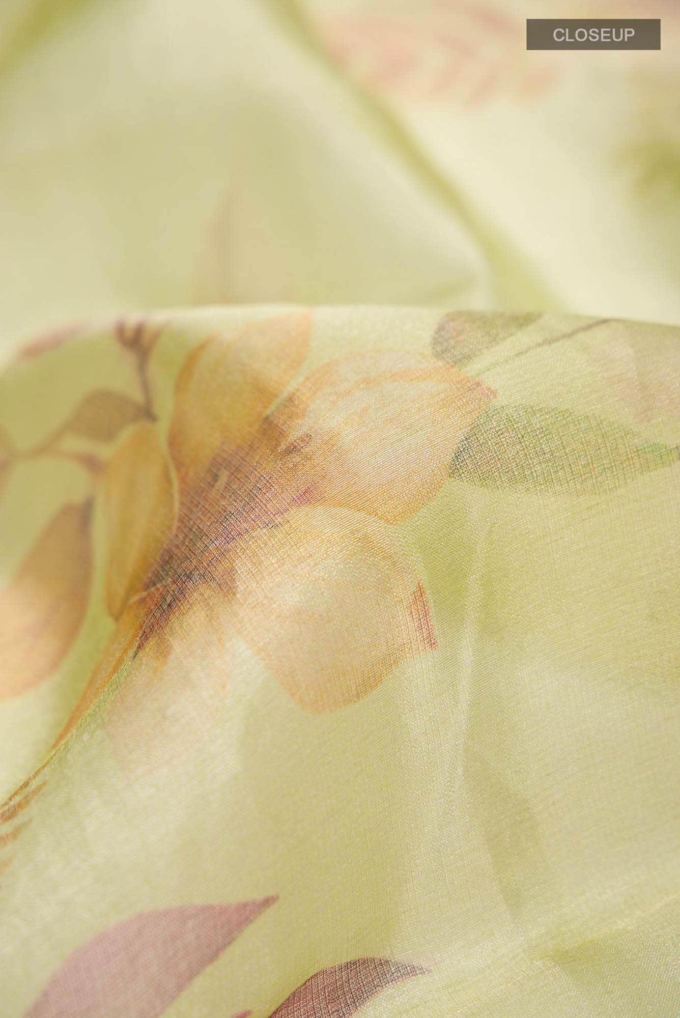 Yellow Tissue Silk Saree - Image 3