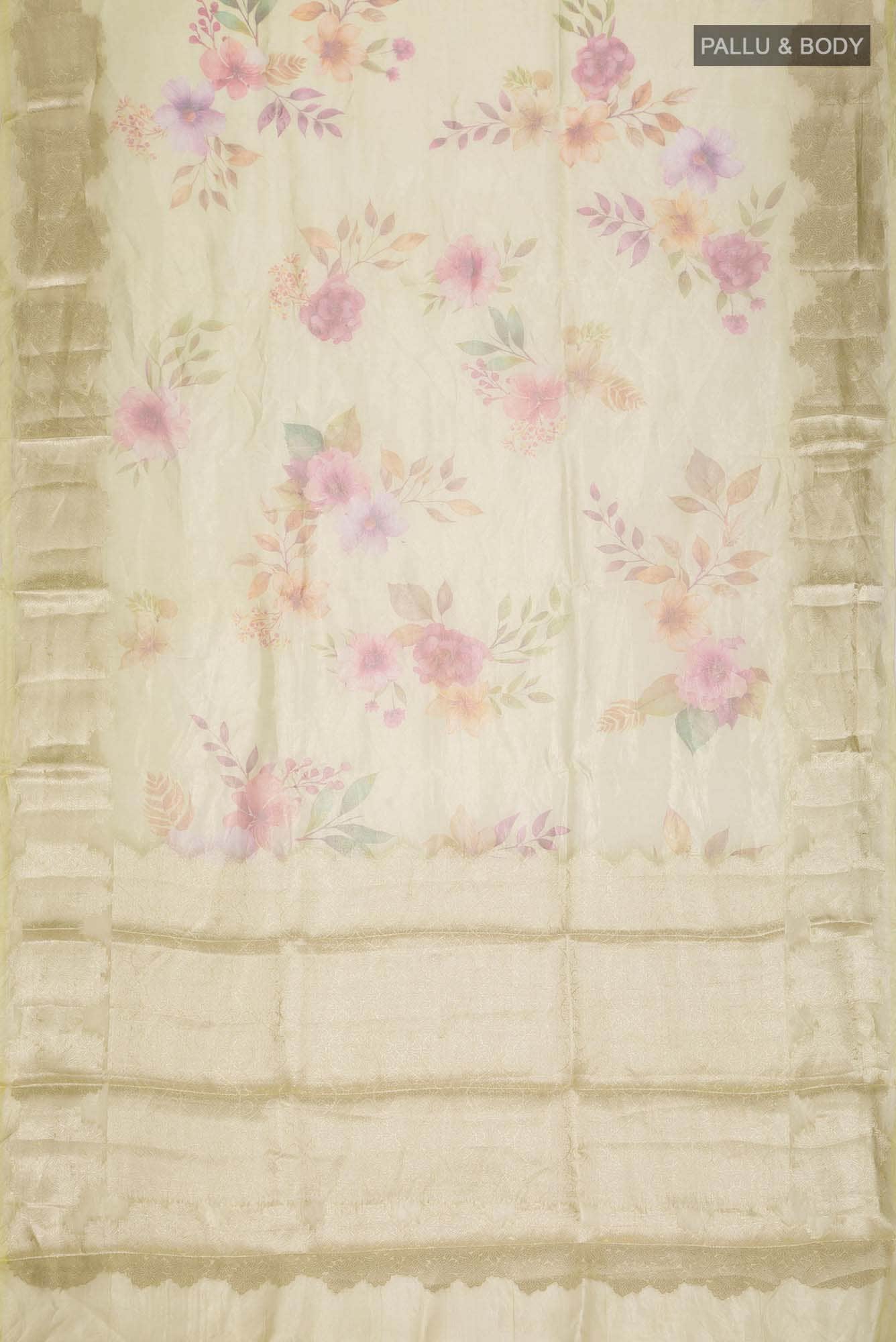 Yellow Tissue Silk Saree - Image 4