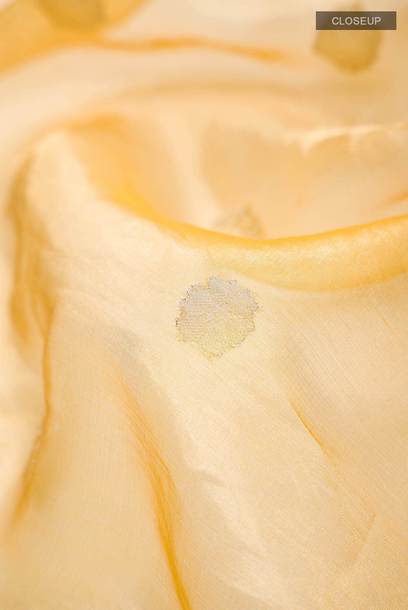 Yellow Tissue Silk Saree - Image 3