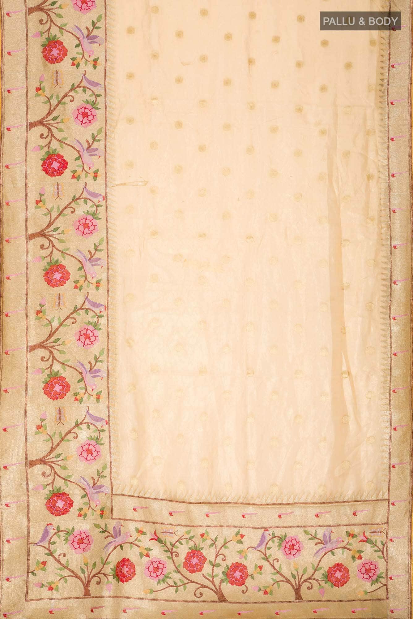 Yellow Tissue Silk Saree - Image 4