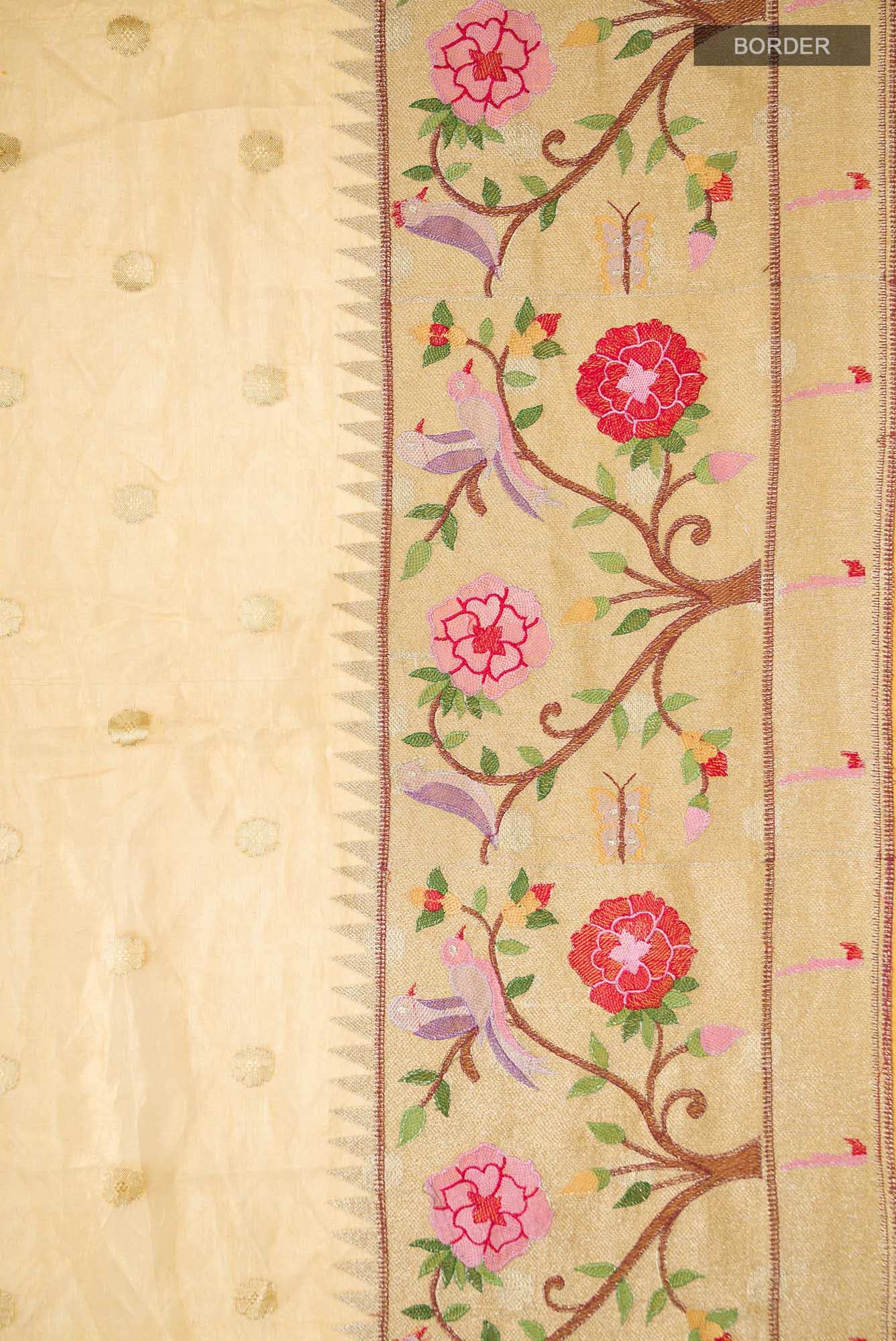 Yellow Tissue Silk Saree - Image 5